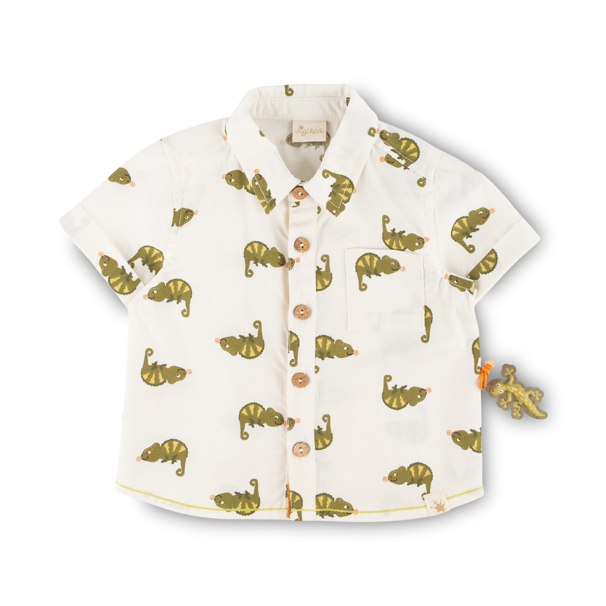 Baby short sleeve shirt chameleon, Jungle