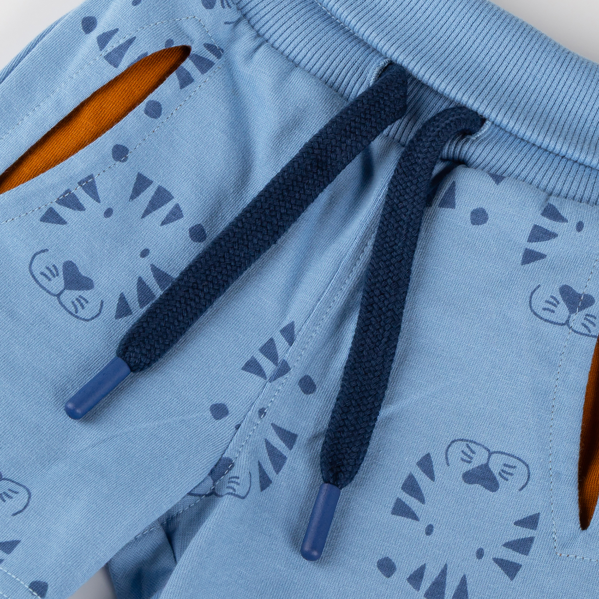 Allover print jersey baby shorts Tiger & Lion