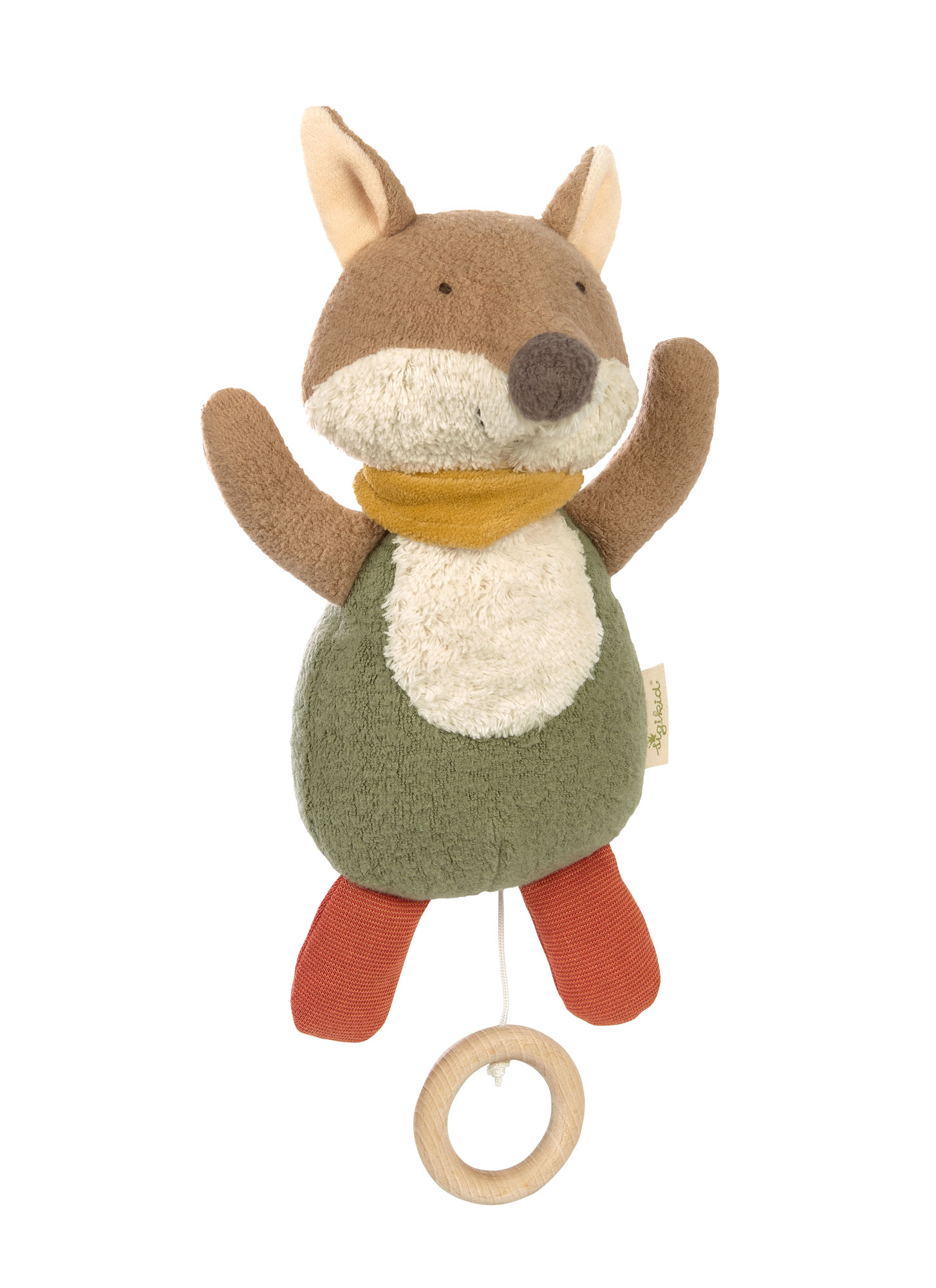 Ecological musical soft toy fox, Green