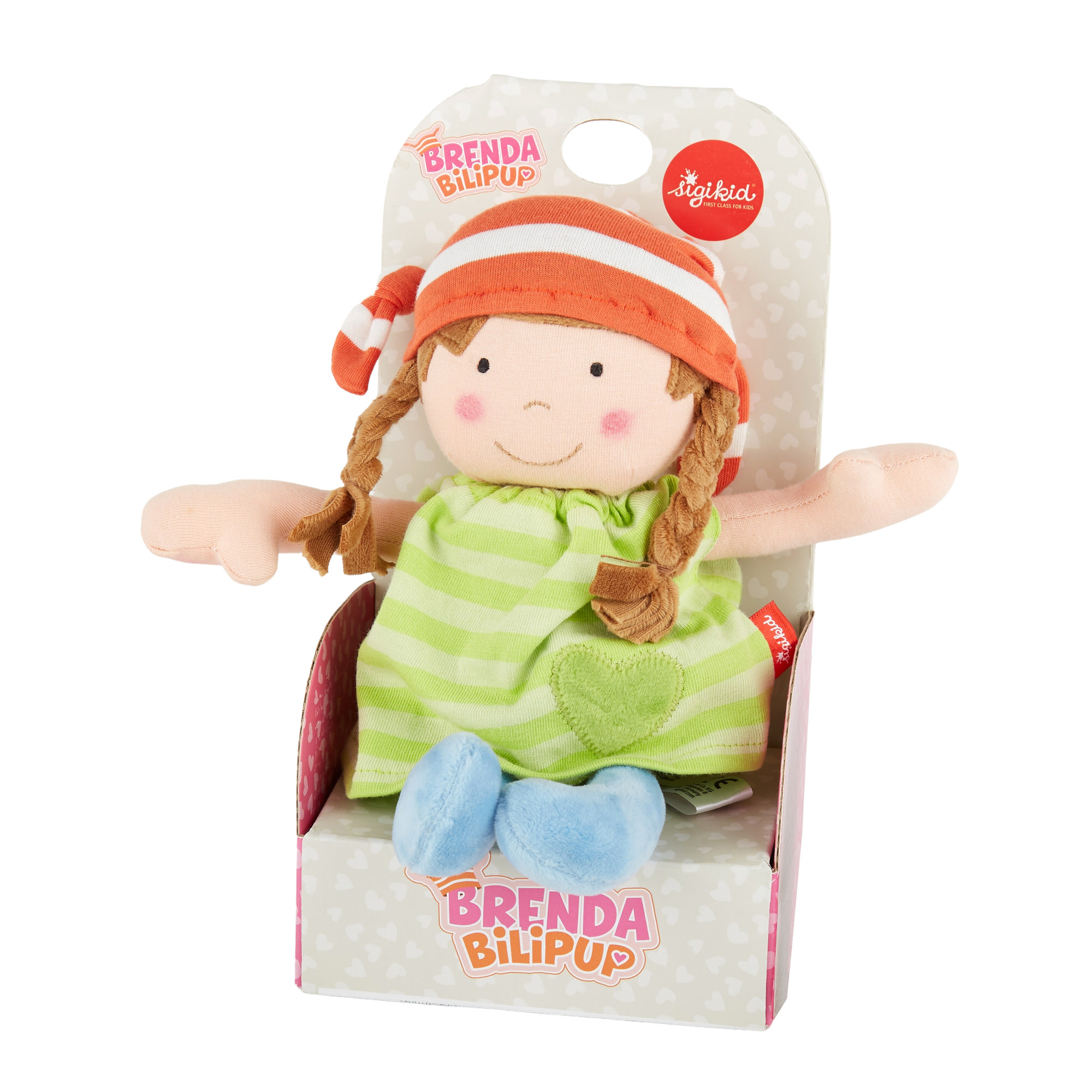 Soft doll for babies and toddlers, green
