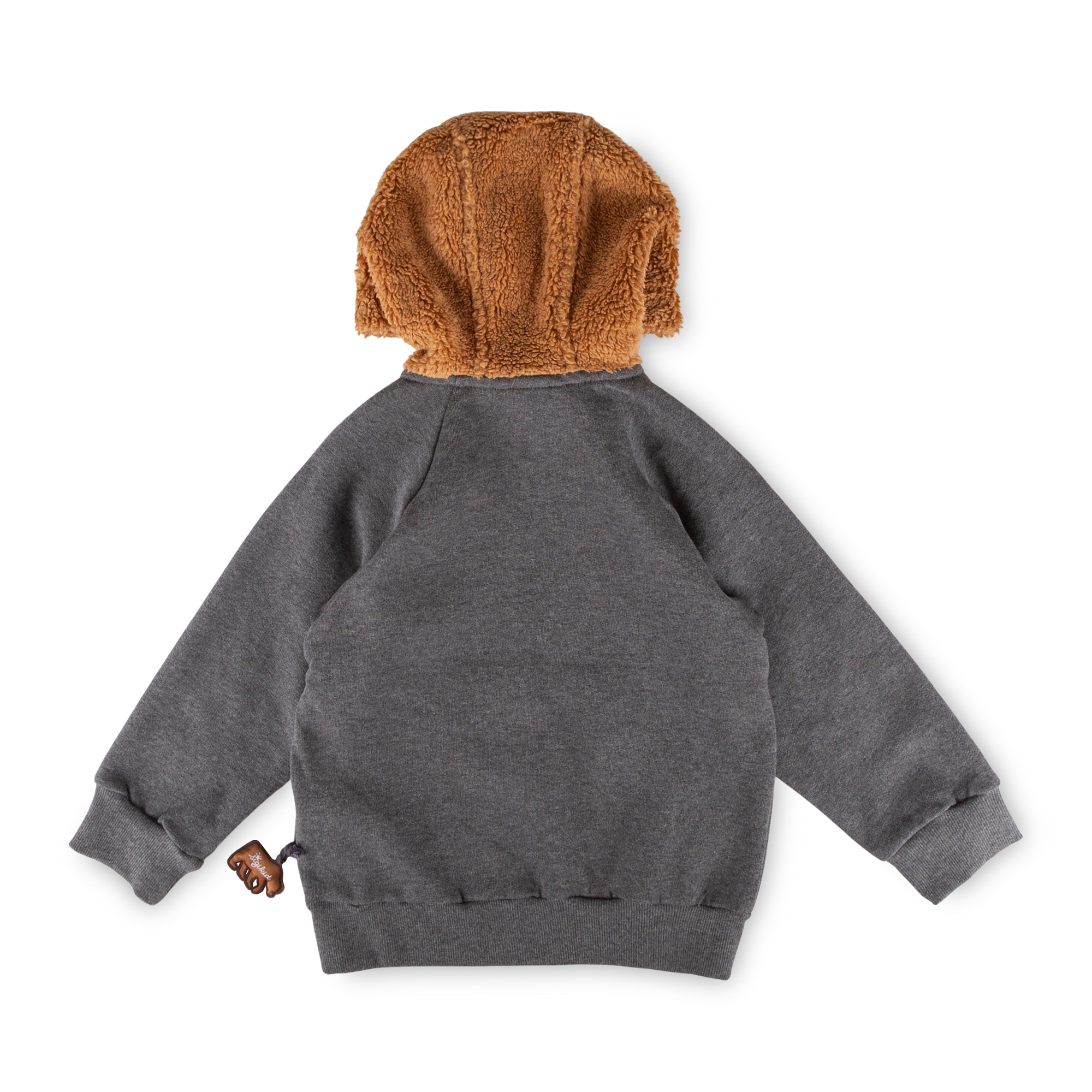 Kinder Sweatjacke mit Fleece Kapuze, dunkelgrau