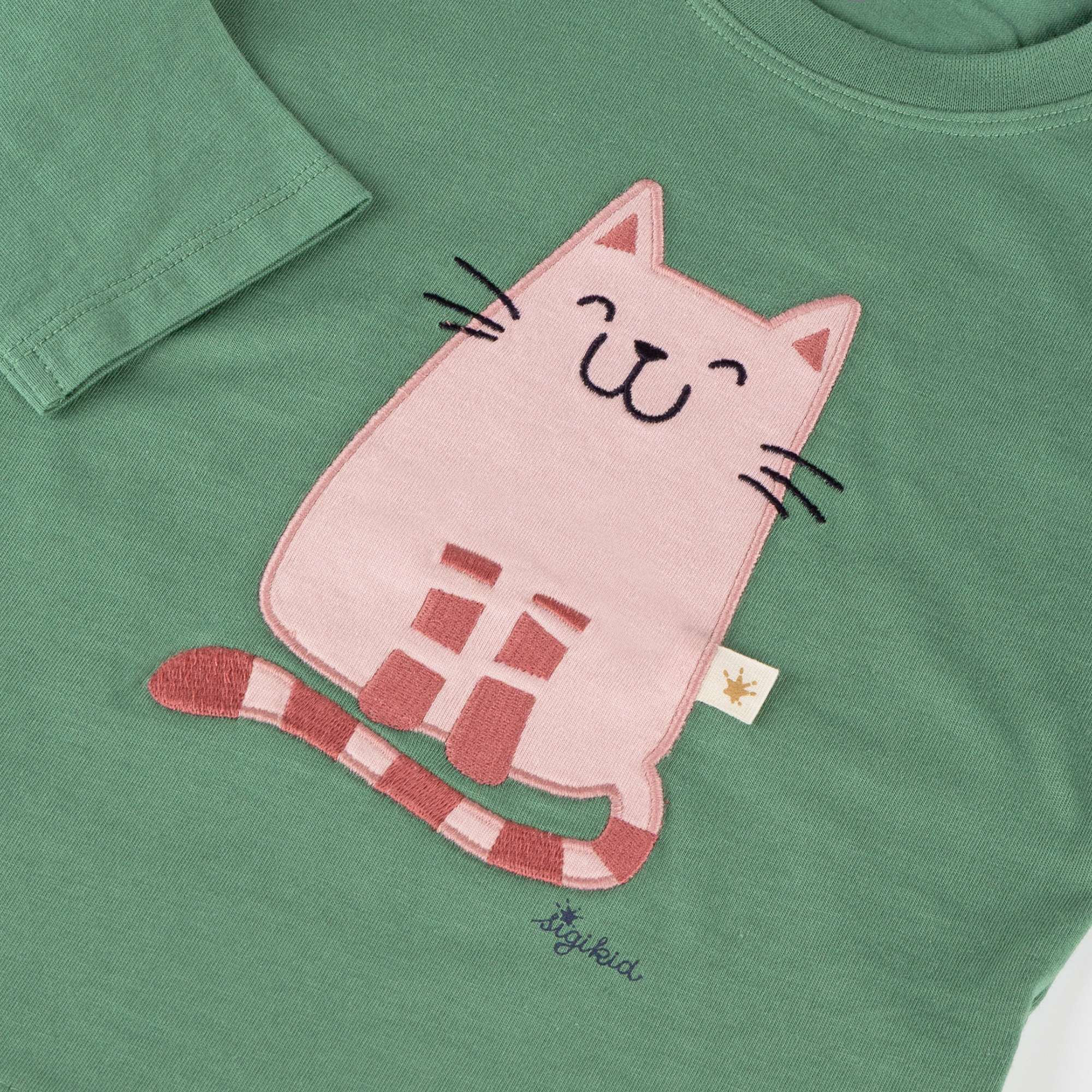 Children's shoulder frills long sleeve Tee cat