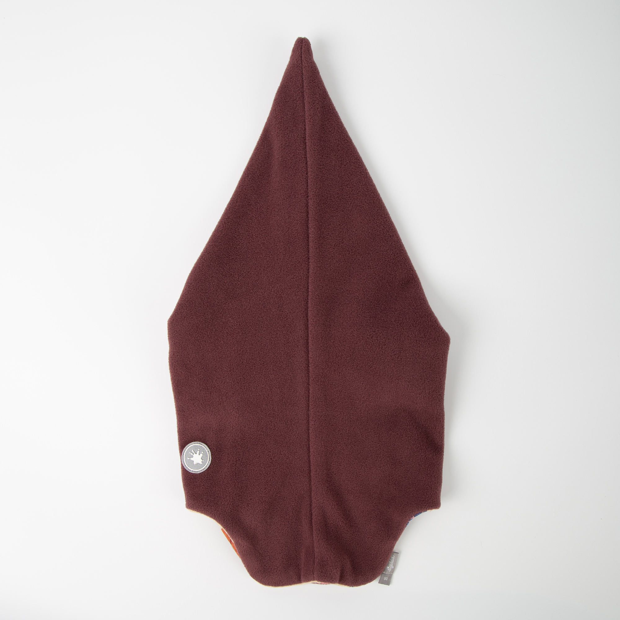 Children's balaclava fleece hat, burgundy red, lined