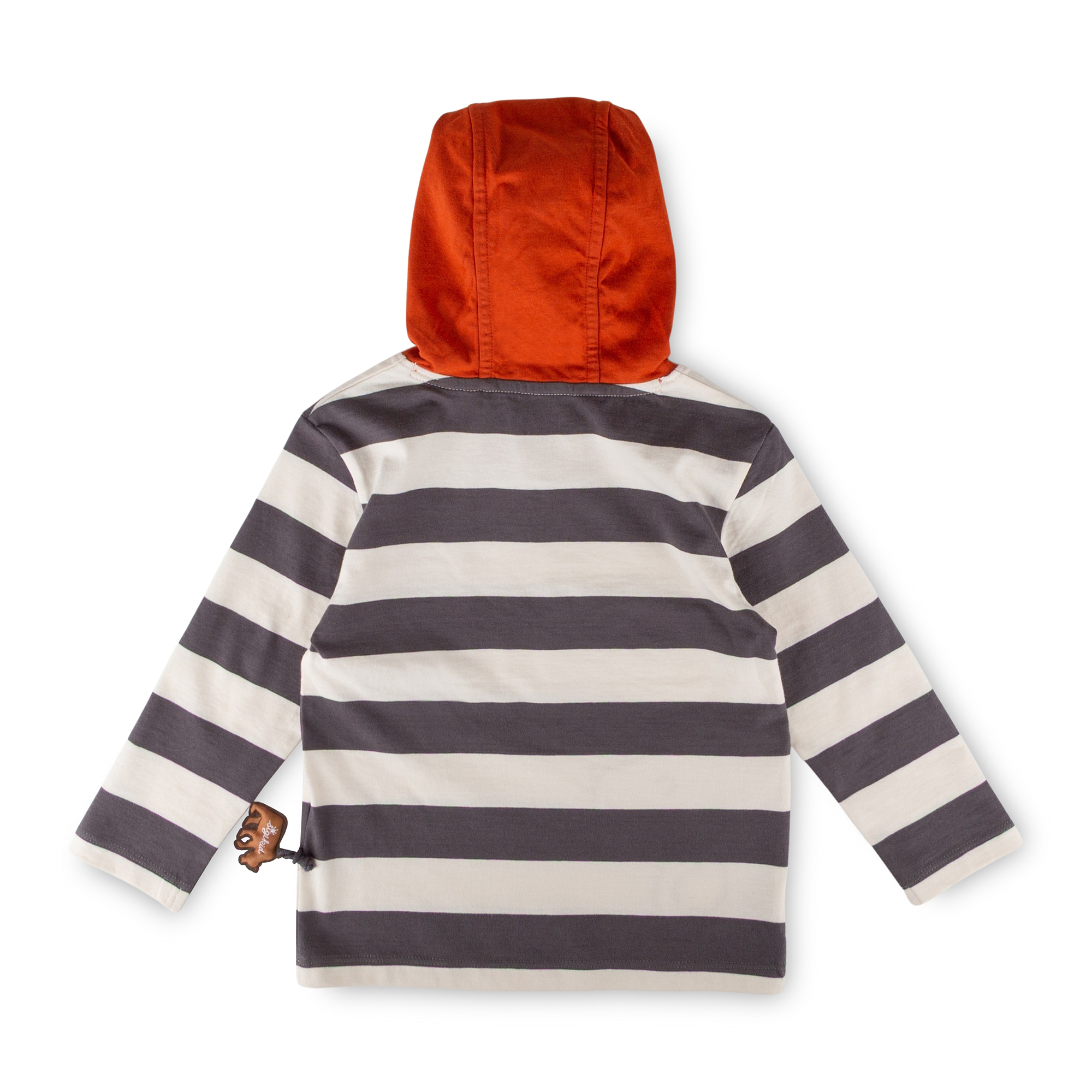 Kinder Langarm Kapuzenshirt Winterbär, gestreift