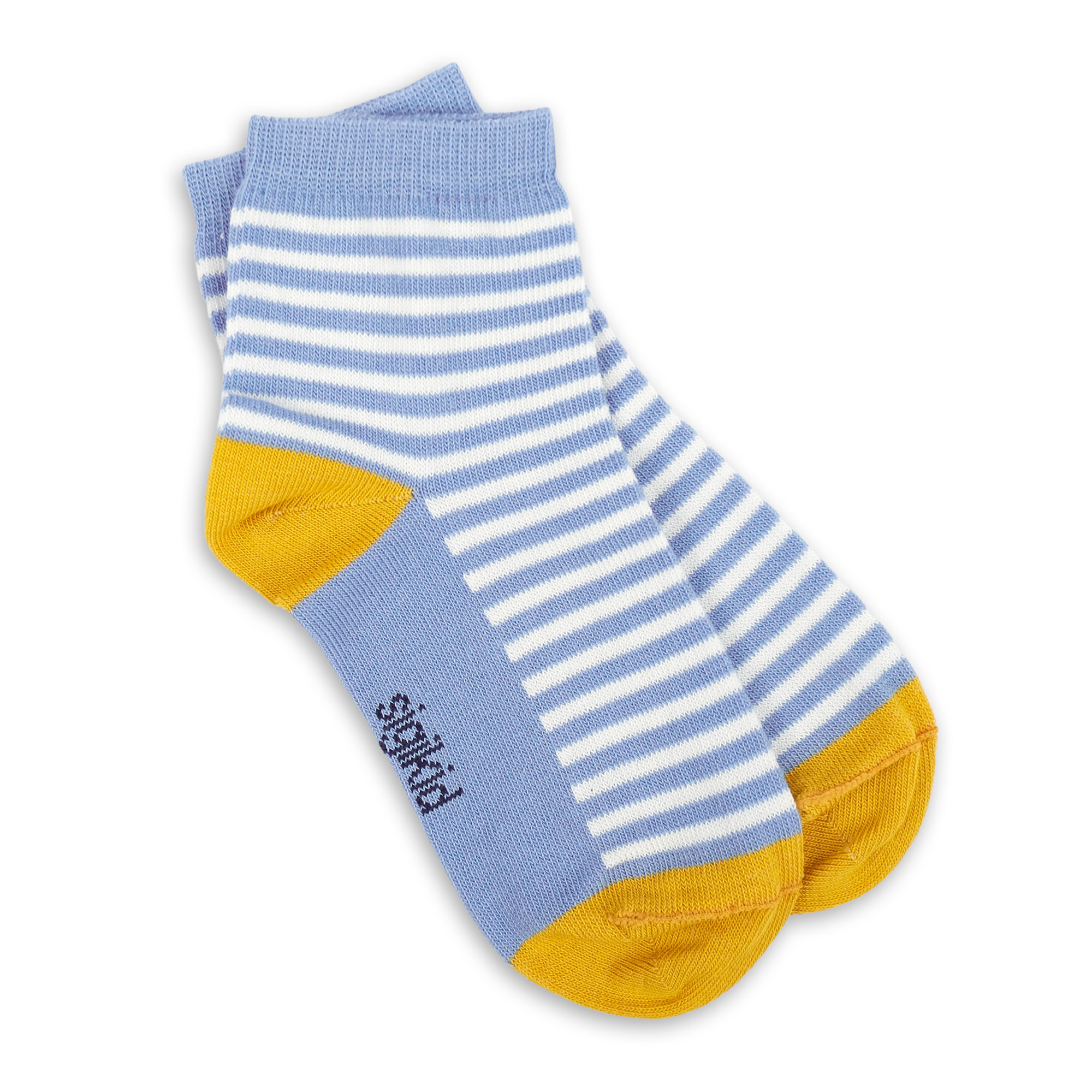3 pair set children's socks, navy/blue/yellow