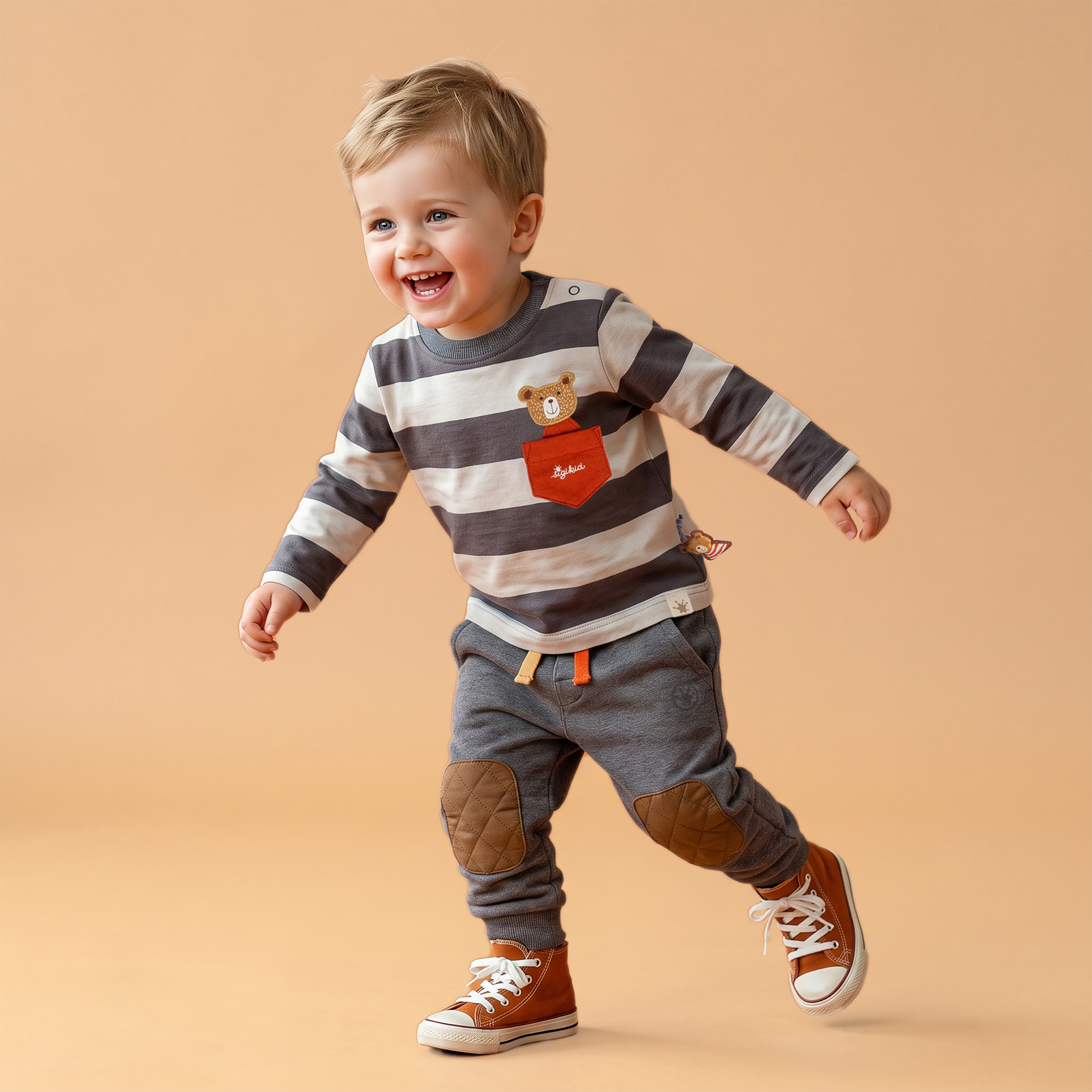 Baby long sleeve Tee Winter Bear, chest pocket