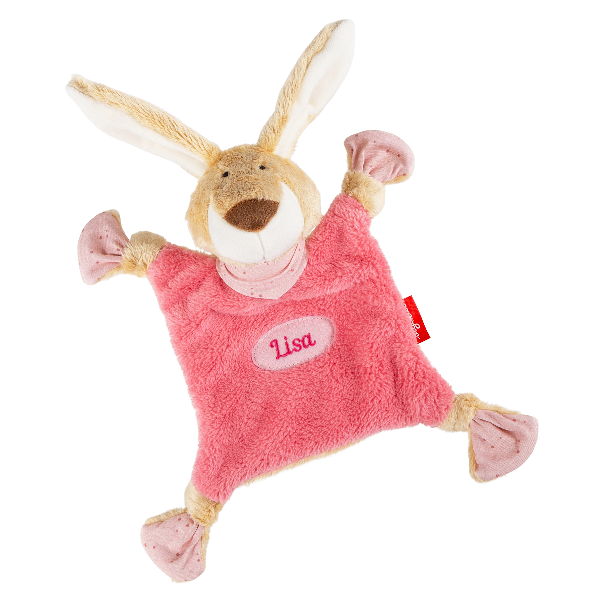 Namensschnuffeltuch Hase rosa