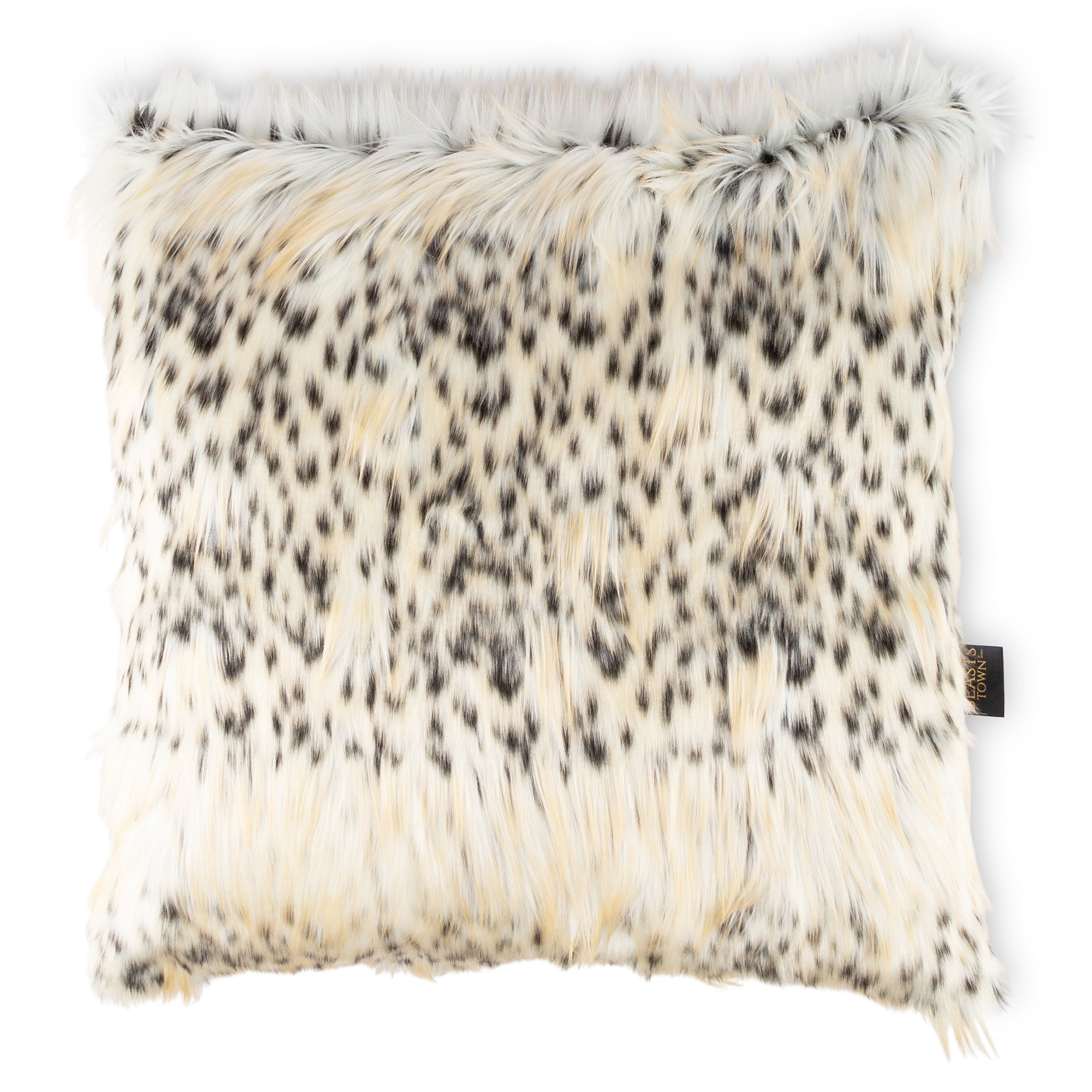 Faux fur plush cushion XXL white/beige/black, Beasts