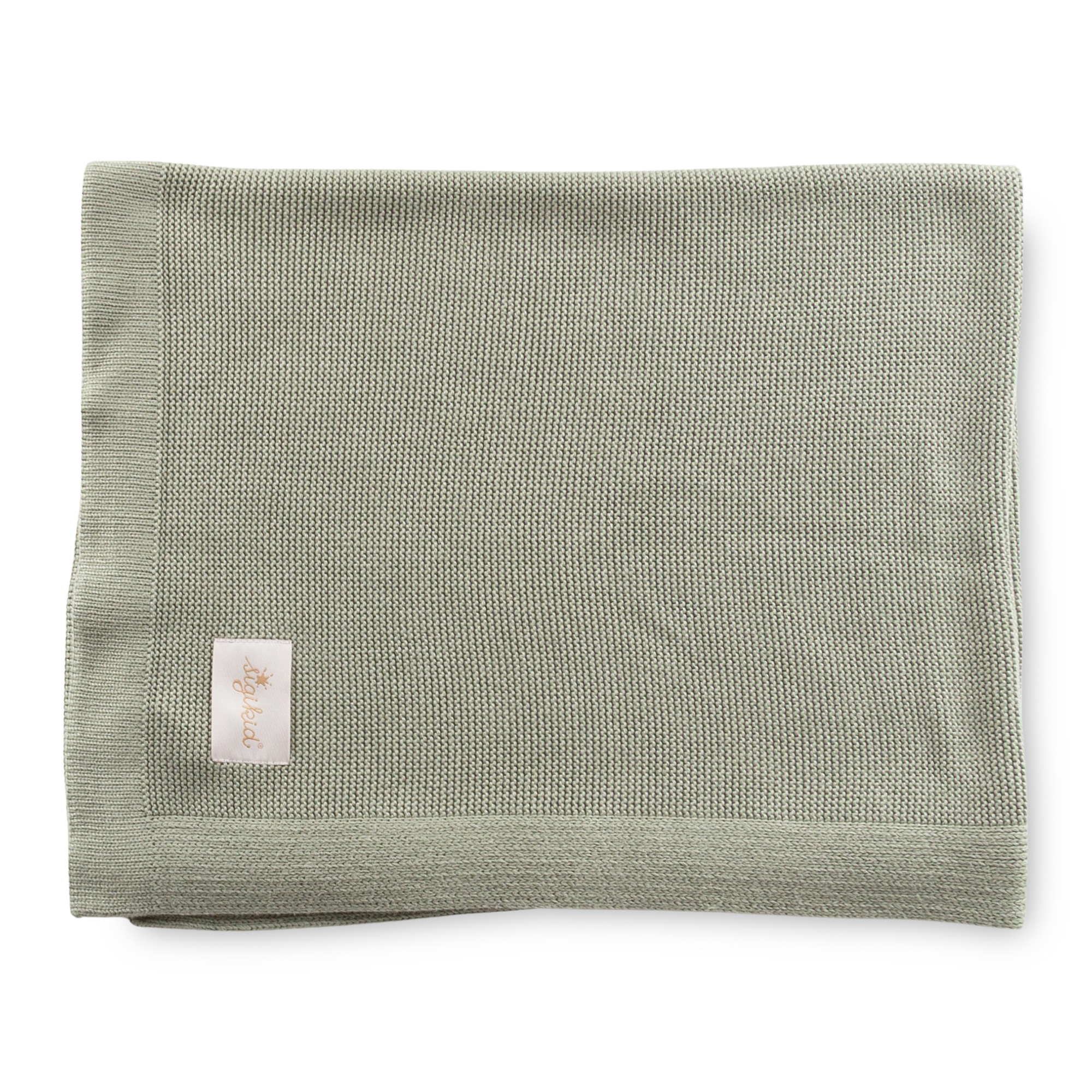 Soft knitted baby blanket, mint green, Knitted Love