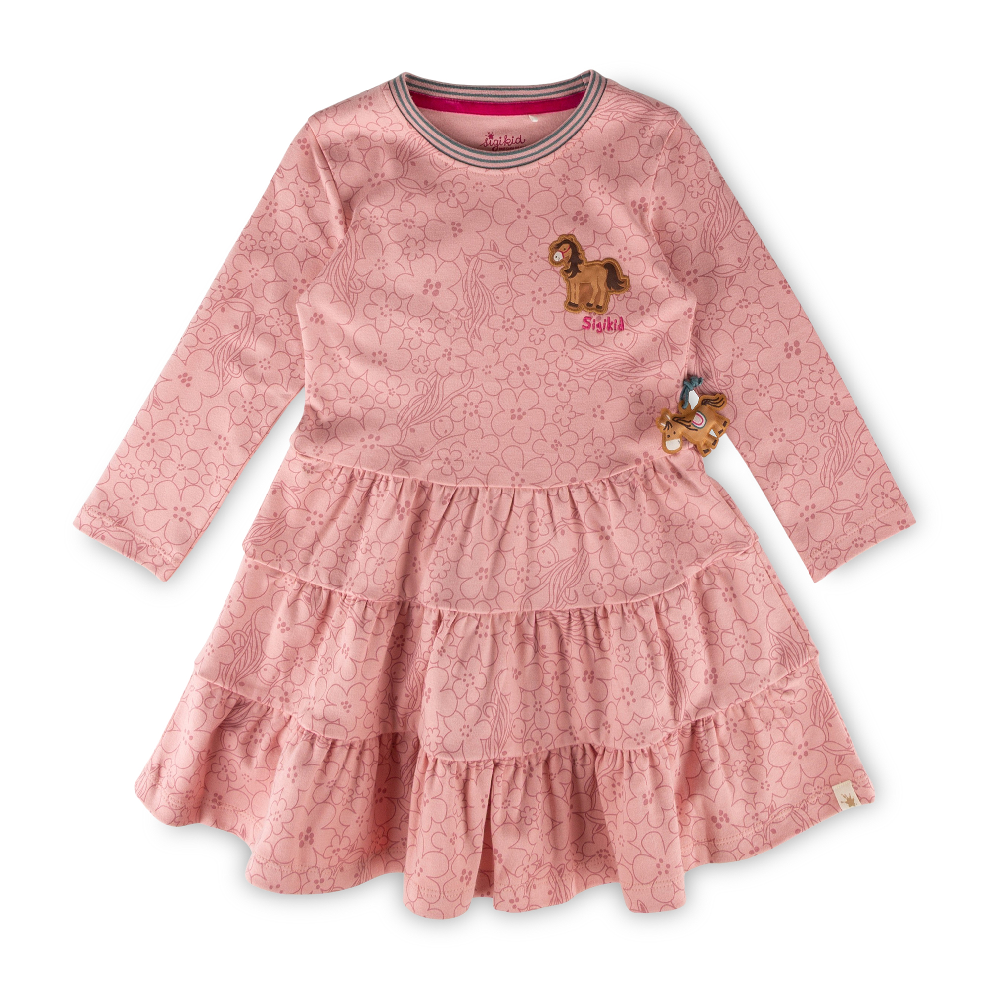 Kinder Kleid Pony Love, rosa Blumenprint