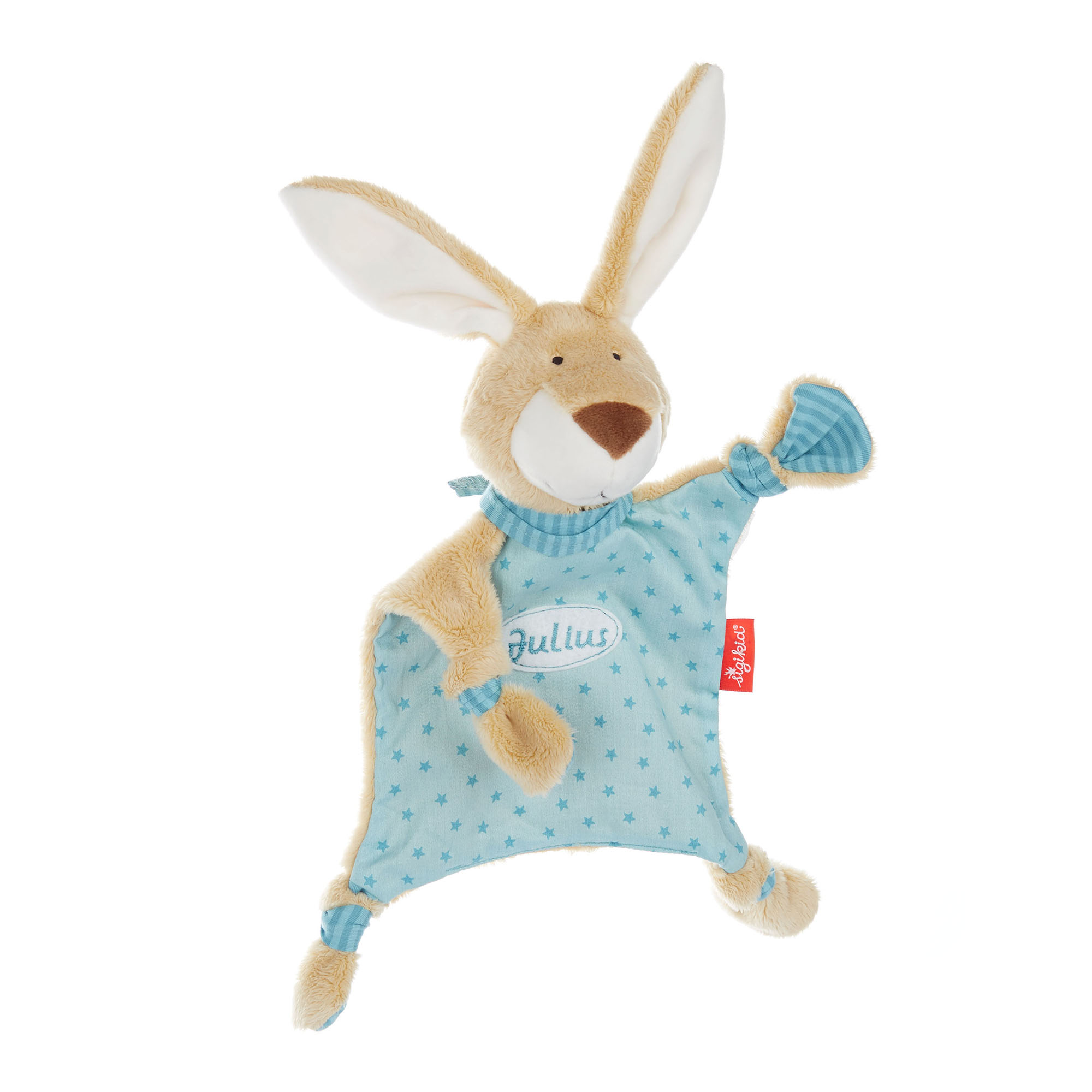 Individualised baby blankie rabbit, blue