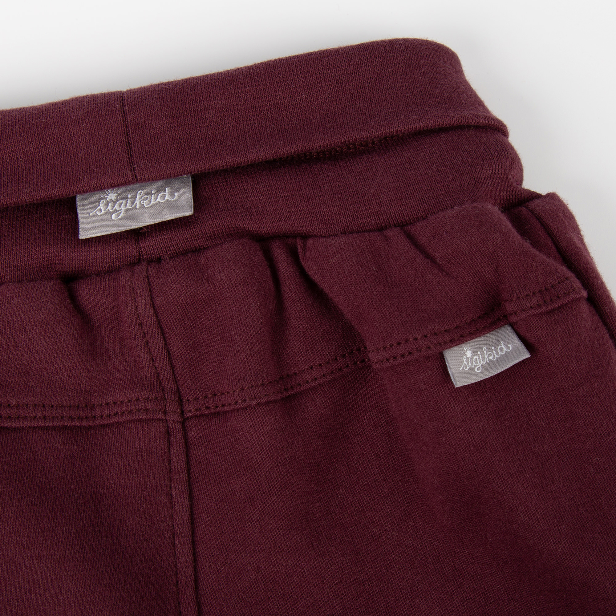 Reversible baby soft pants, burgundy red/copper brown