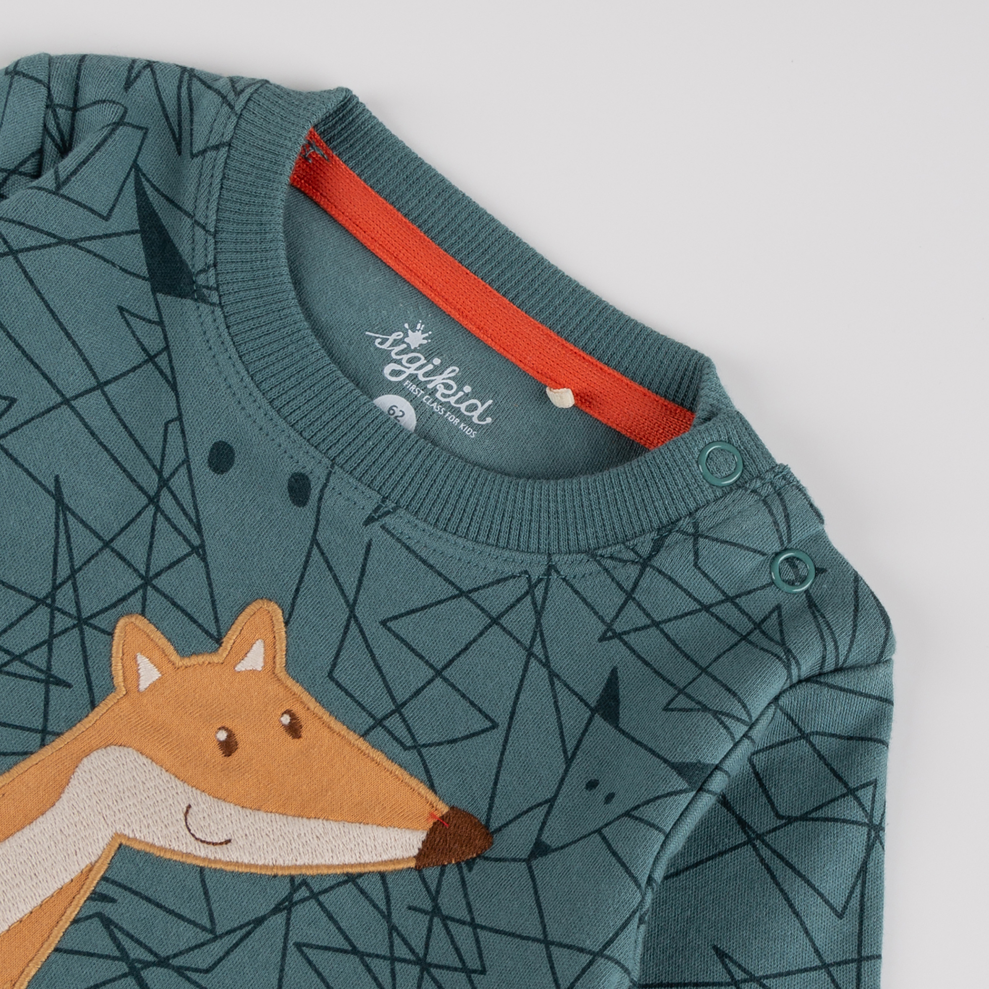 Baby long sleeve Tee Wild Fox, green, printed