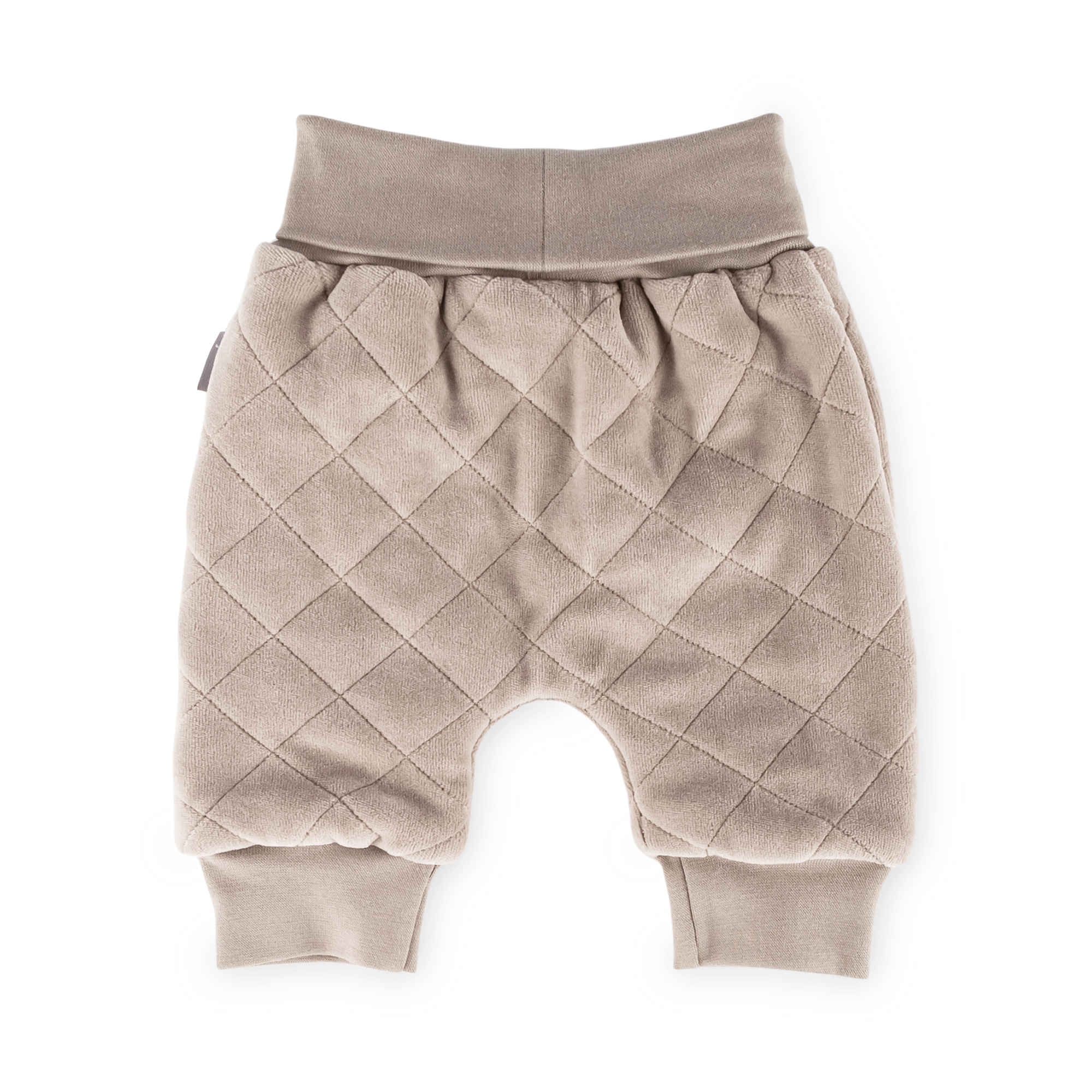 Baby quilted velour pants, lined, beige