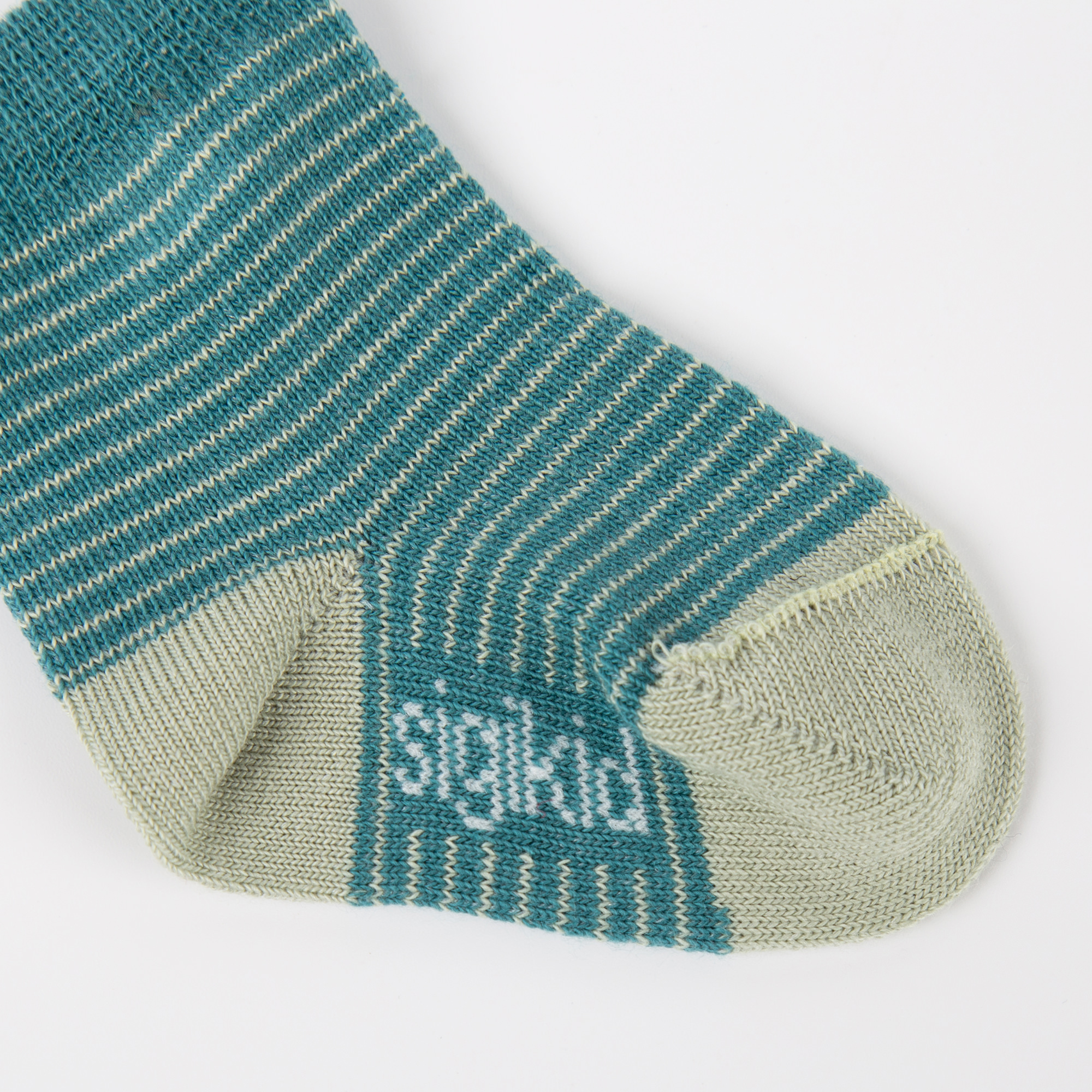 Baby Socken 2er-Set, grün/grün geringelt