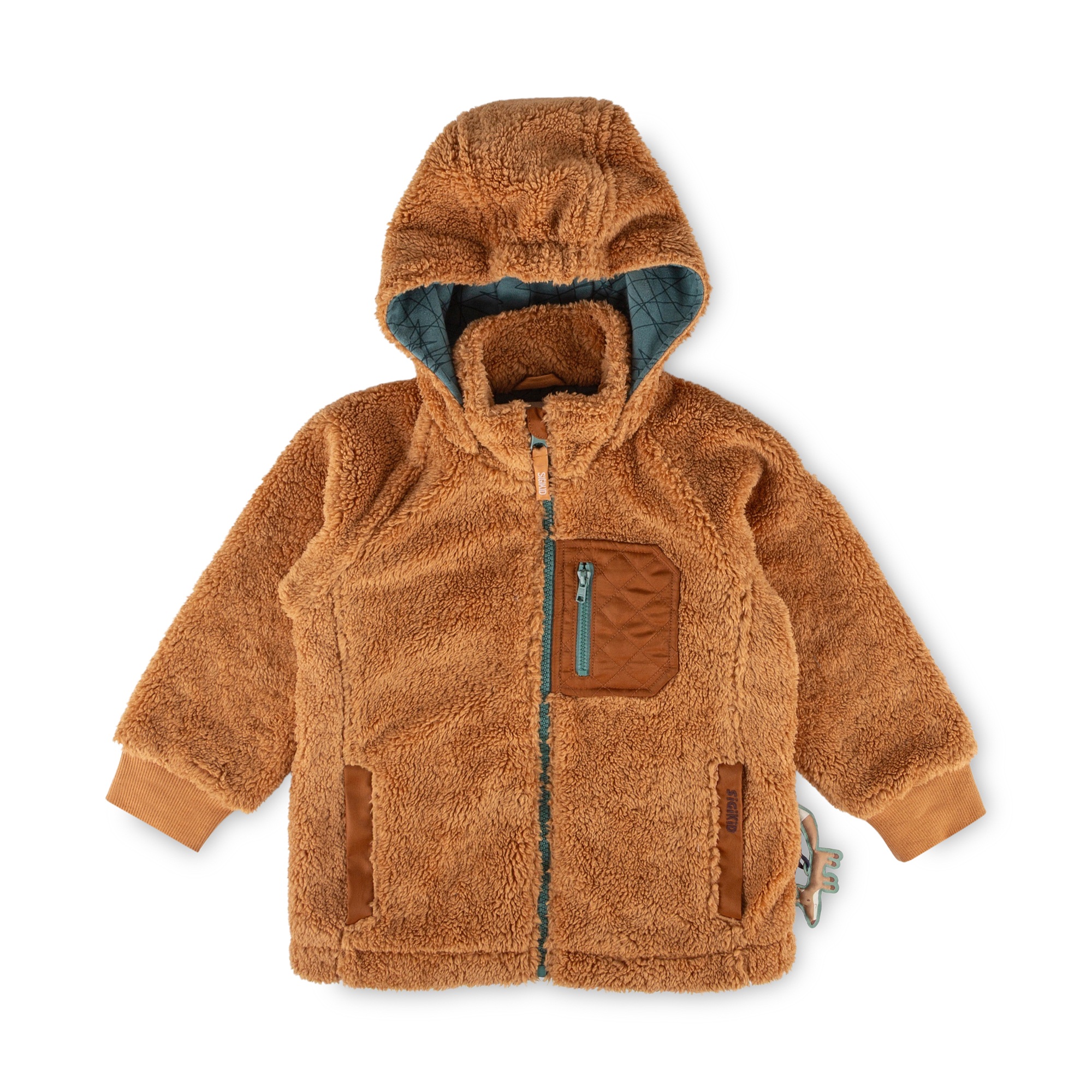 Hooded teddy fleece jacket, lined, Wild Fox