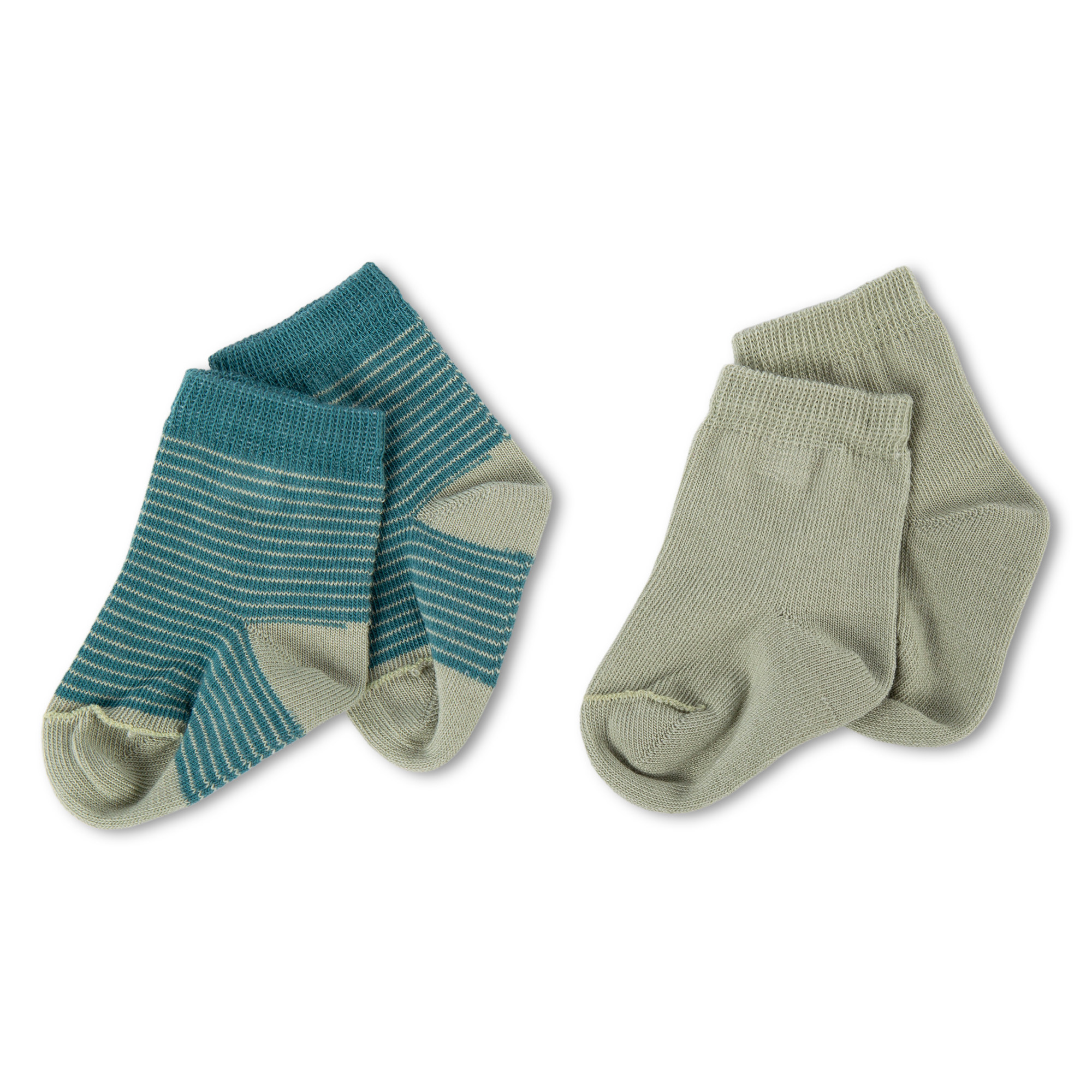 2-pair-set newborn baby socks, green