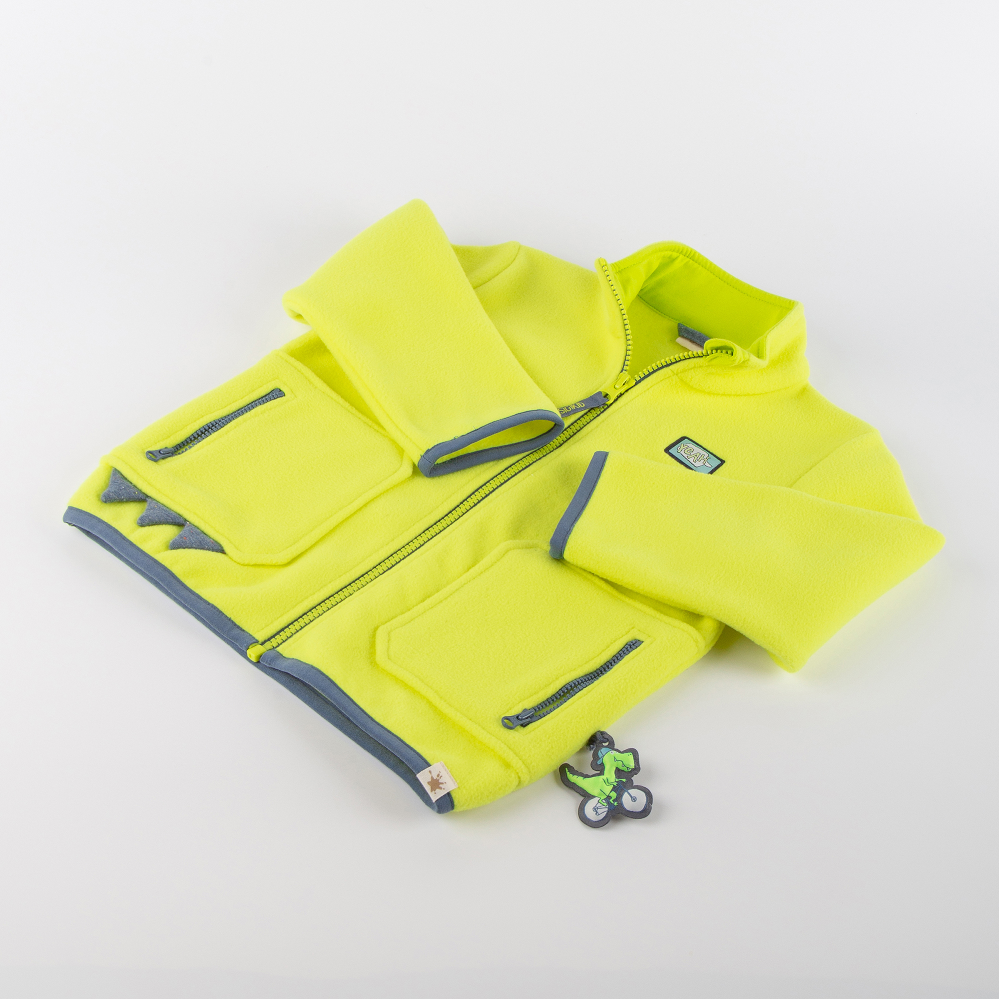 Kinder Fleecejacke Sporty Dino, gelb Kinder Fleecejacke Sporty Dino, gelb