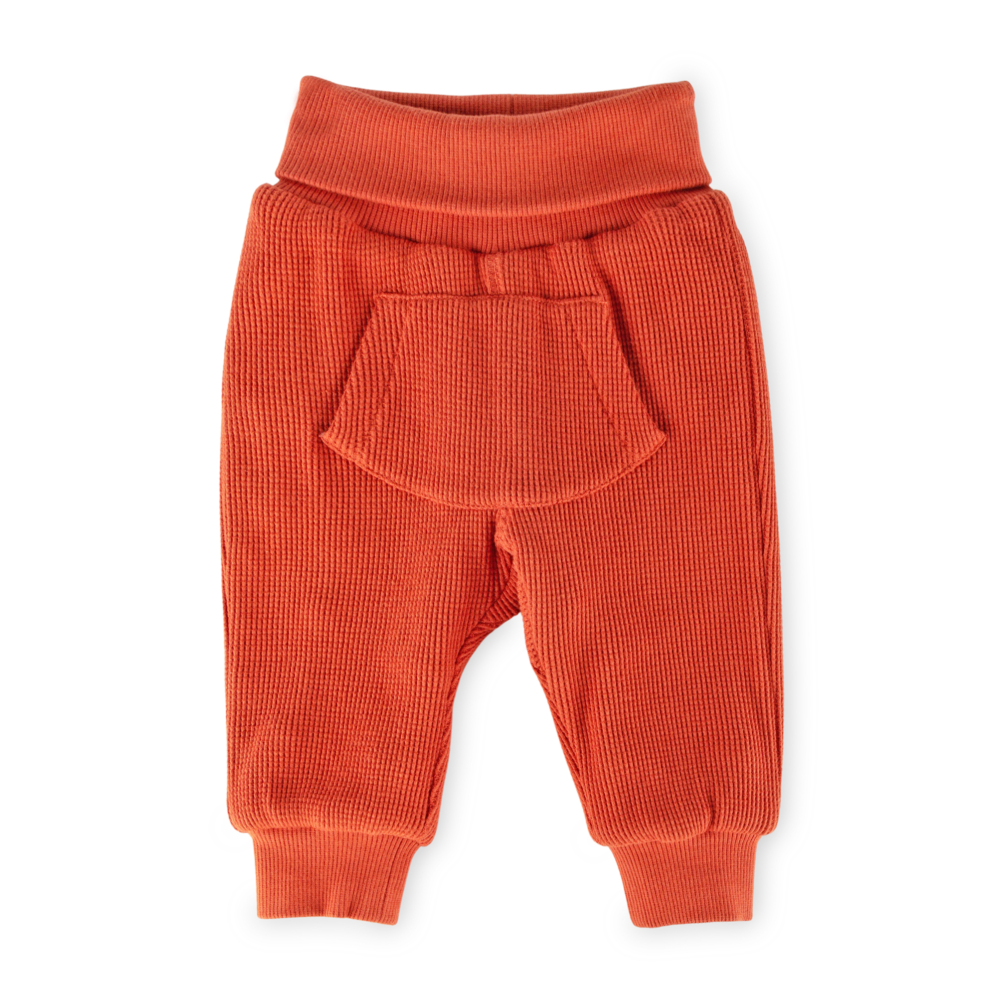 Reversible baby soft pants, smokey blue/orange