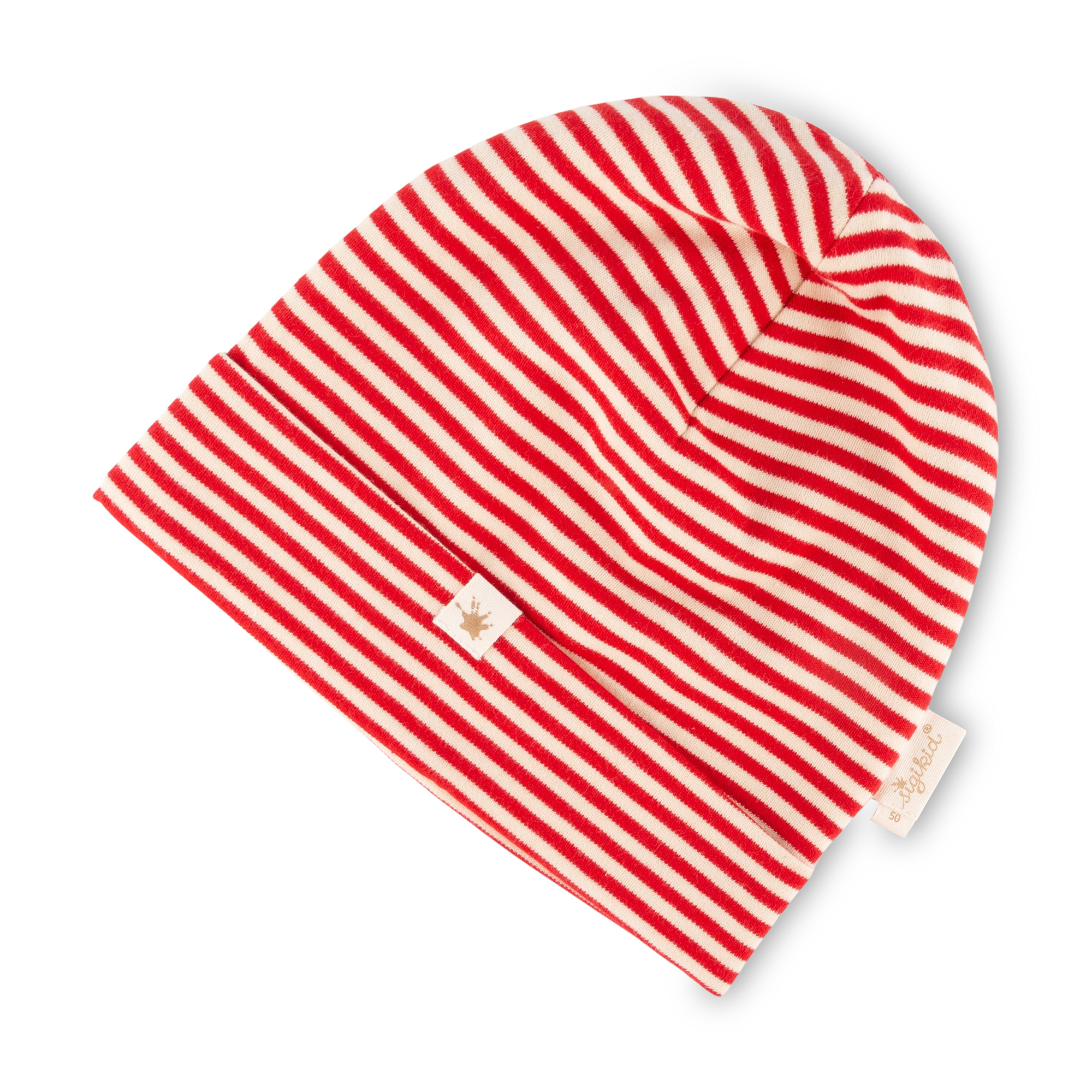 Red striped children's beanie hat, Wild Cat