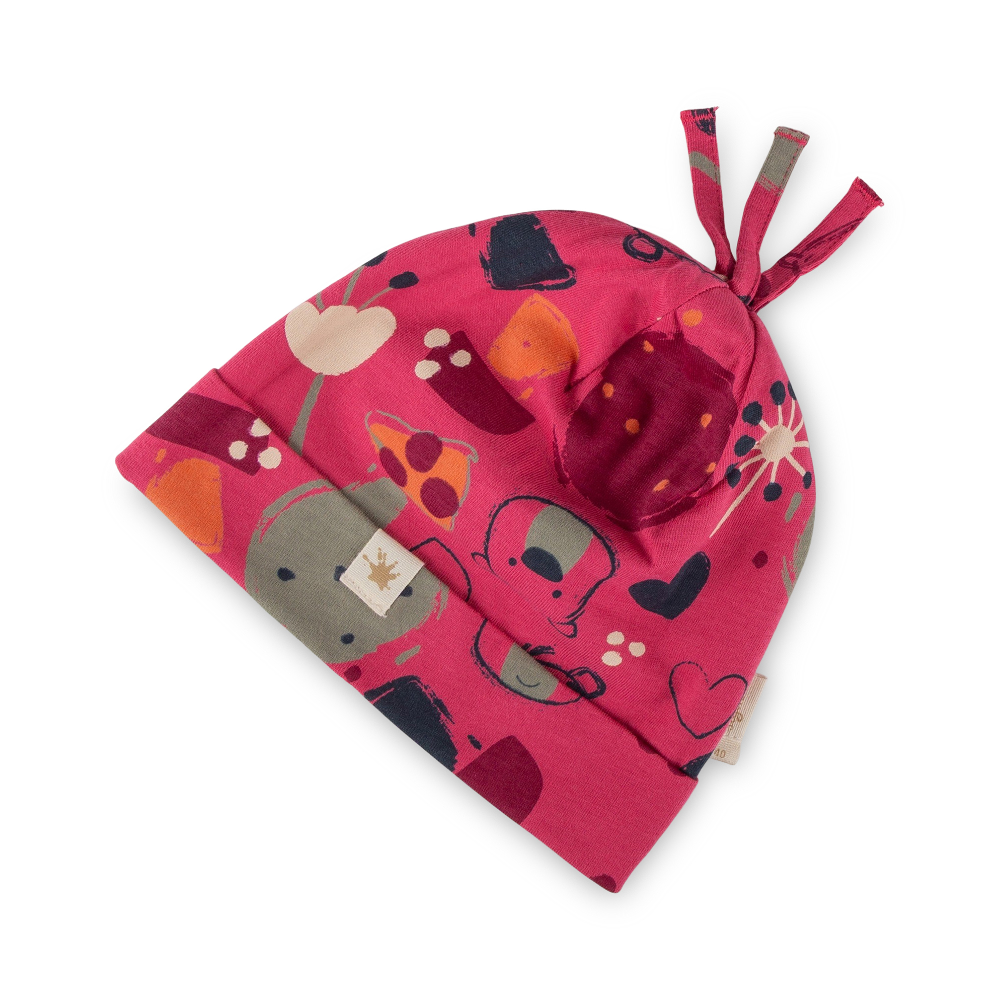 Baby Mütze Bärchen Fancy Forest Print, pink Baby Mütze Bärchen Fancy Forest Print, pink