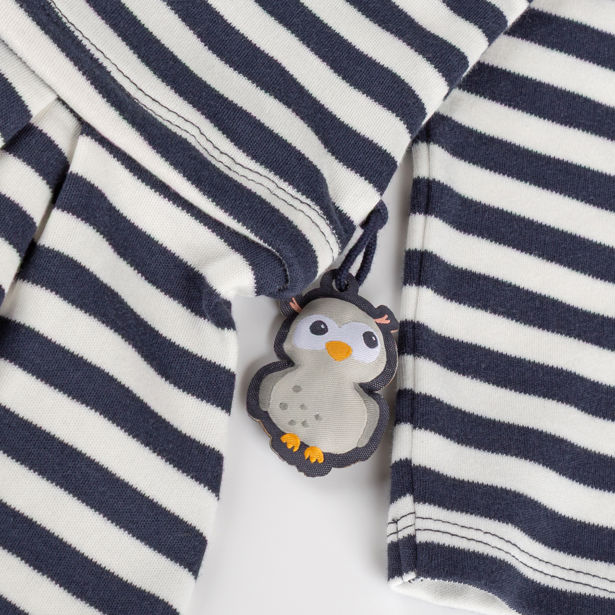 Kinder Kleid Eule Curious Owl, blau-weiß geringelt
