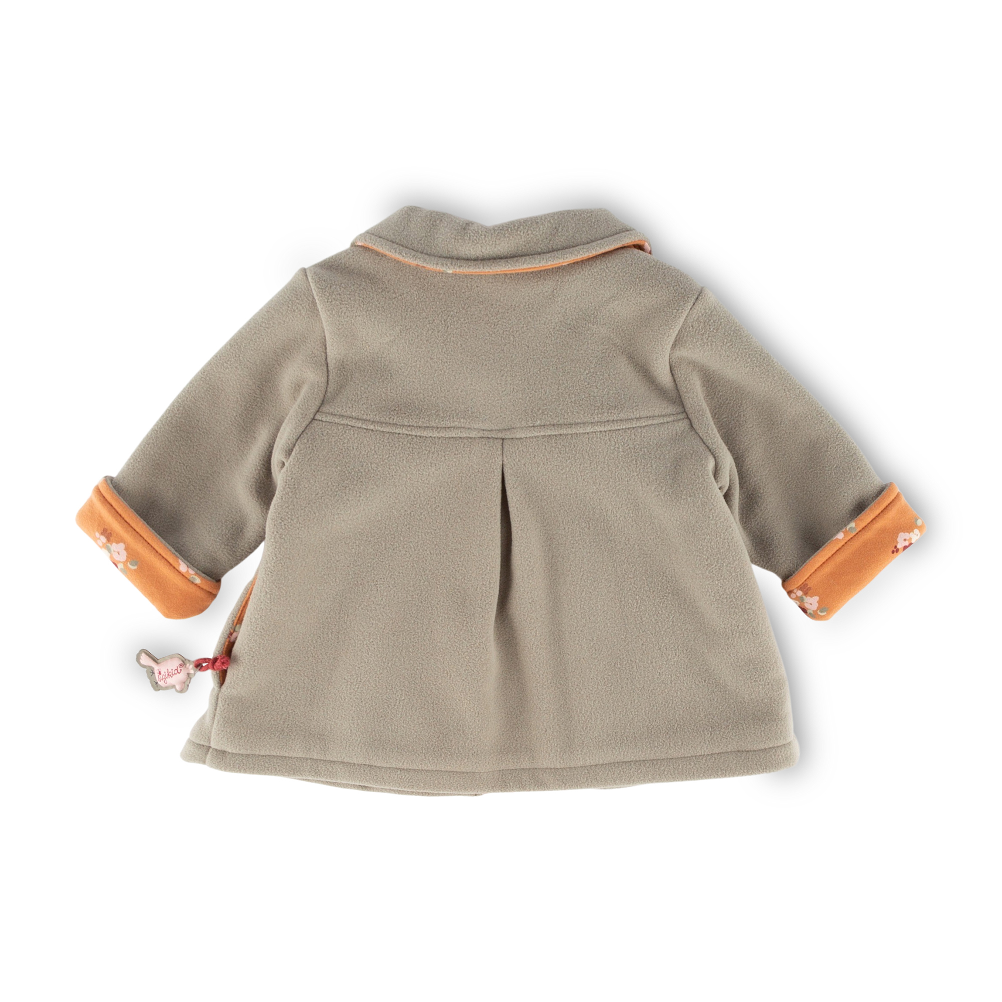 Collared baby fleece jacket pastel green, lined