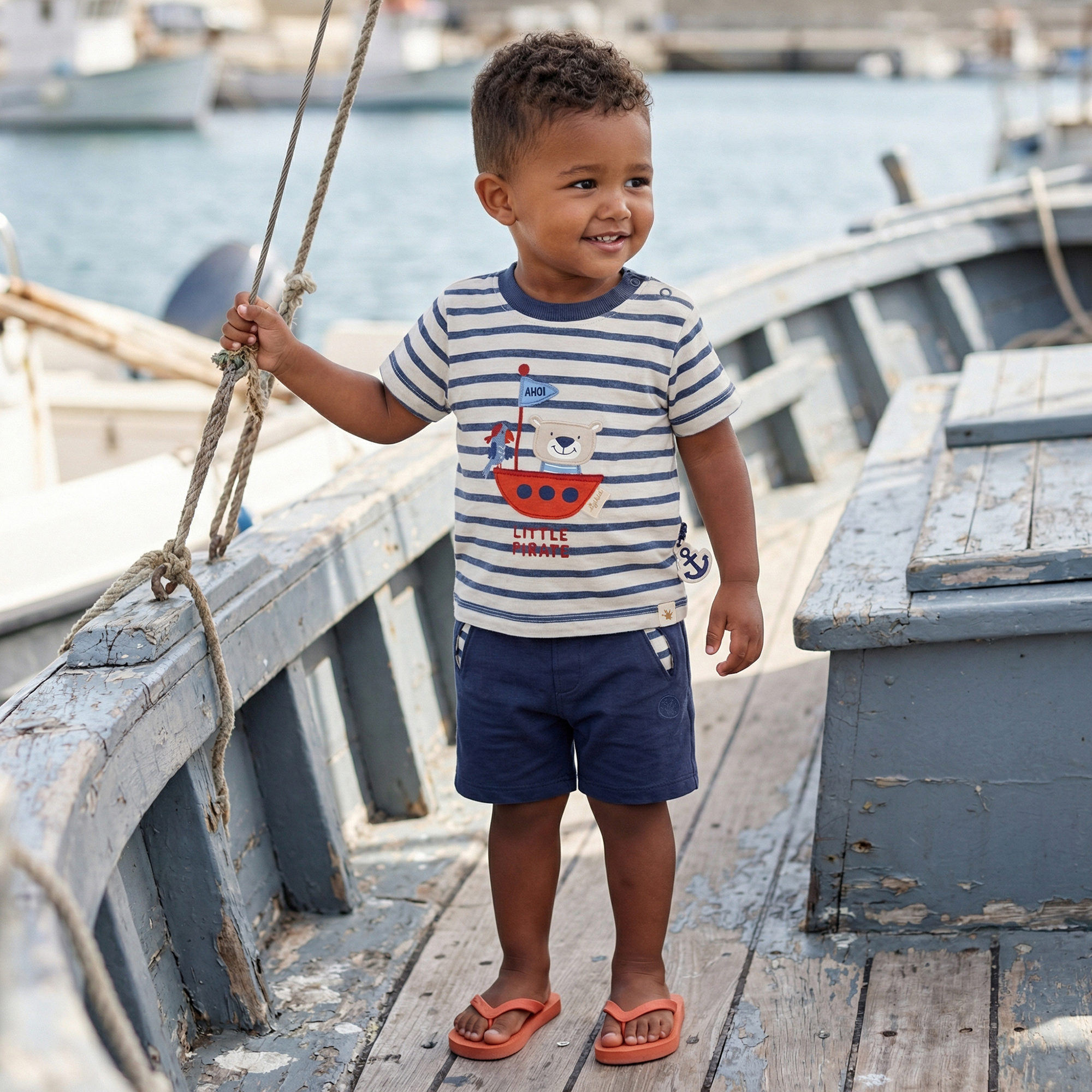 Blaue Baby Bermuda mit Taschen