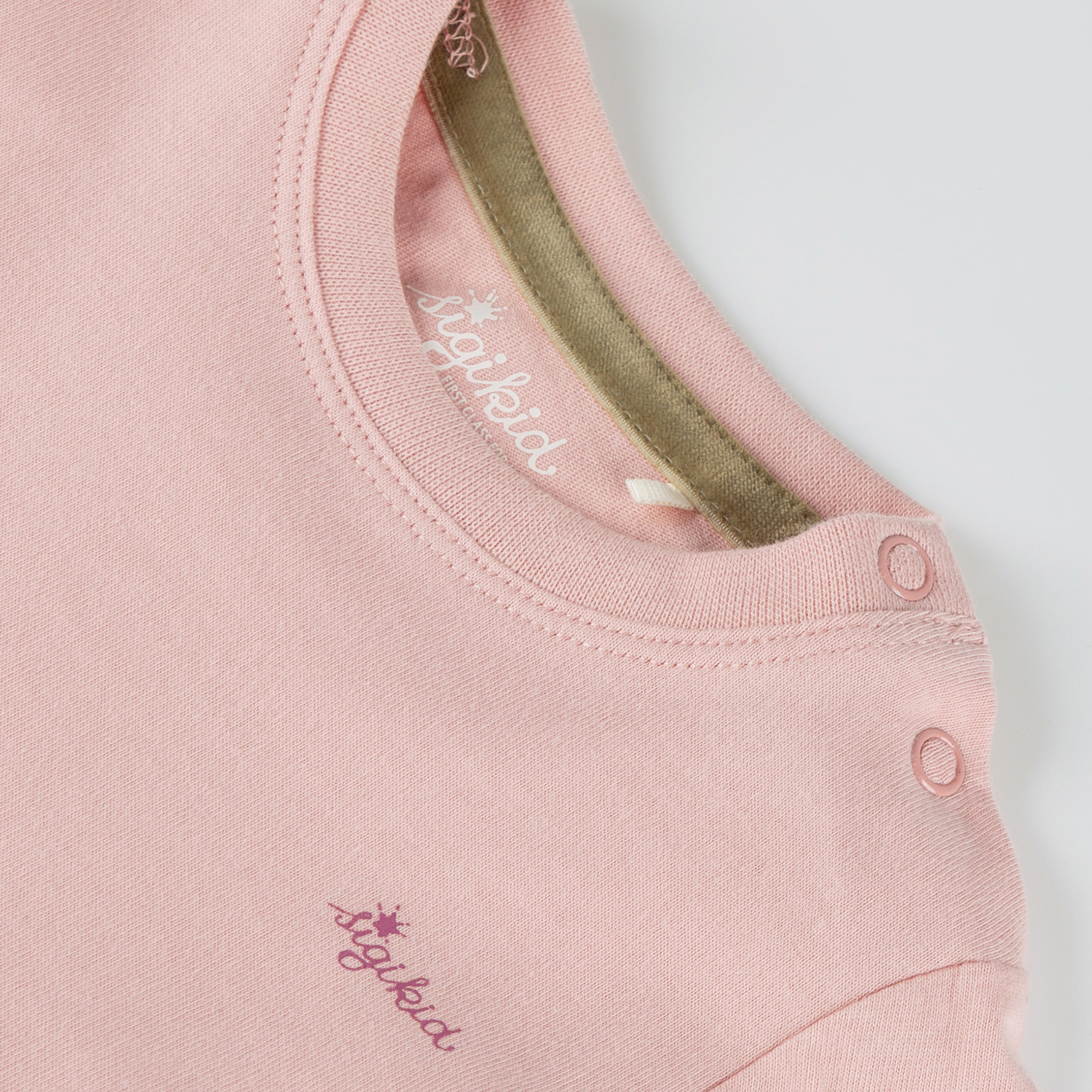 Rosa Baby Langarmshirt Hund, Petit Croissant