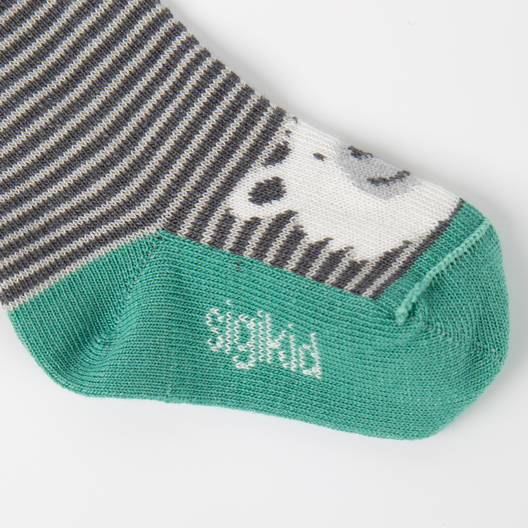 Set of 3 different pairs of baby socks, jade green/grey/orange Set of 3 different pairs of baby socks, jade green/grey/orange