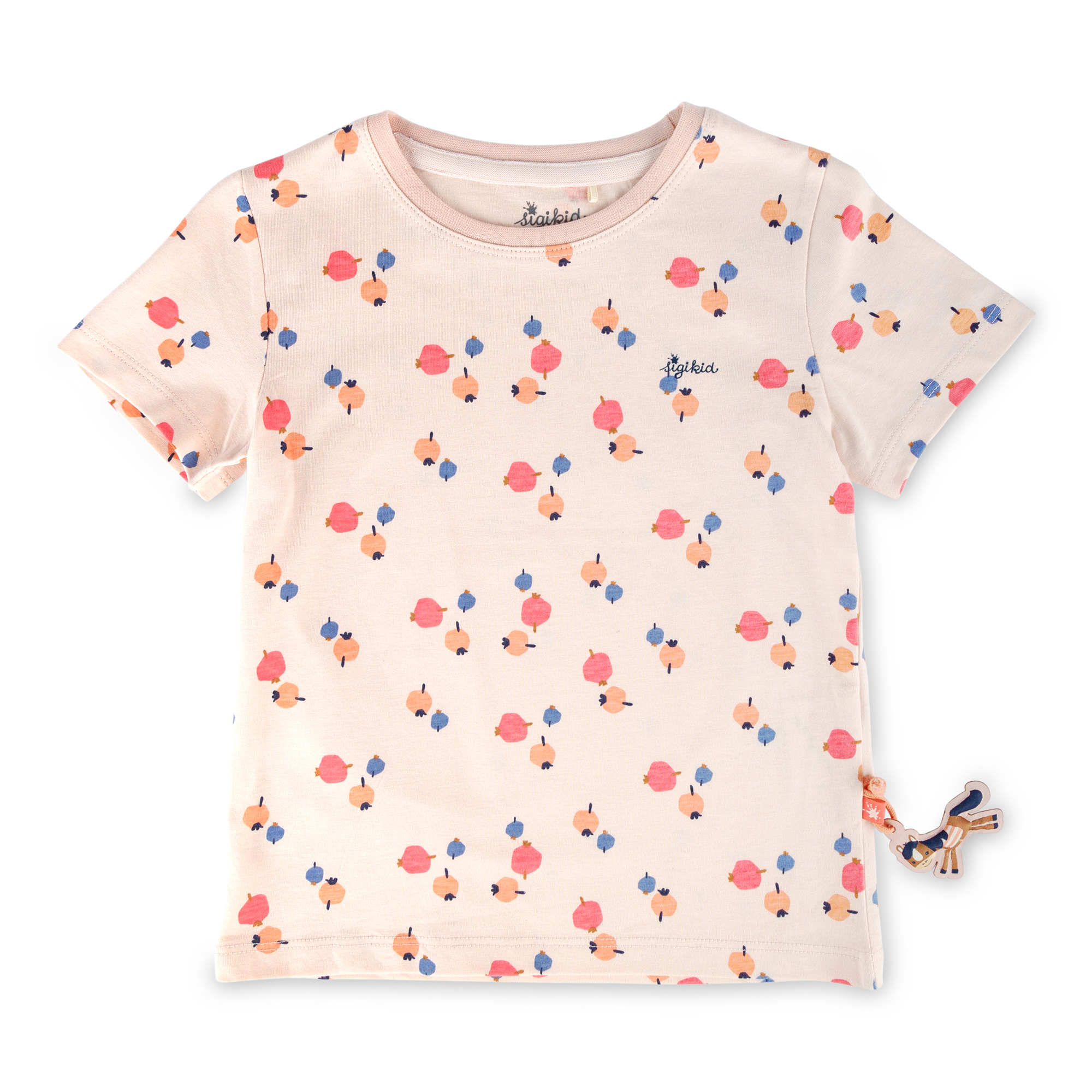 Children's T-shirt berry print, pale pink