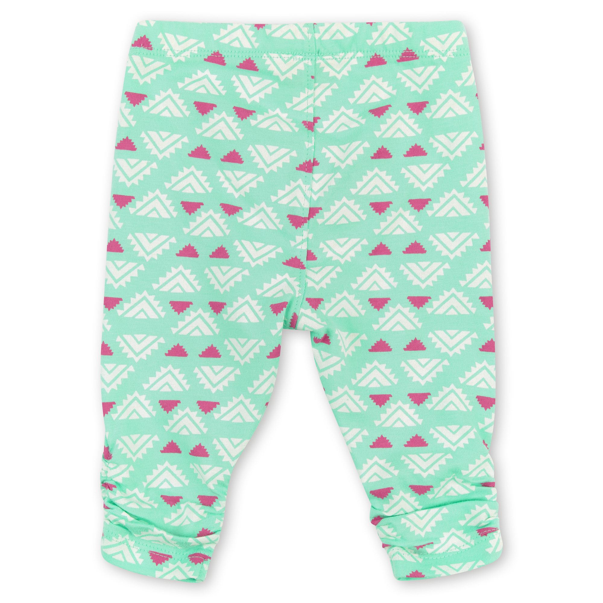 Mint green baby girl summer leggings with gatherings