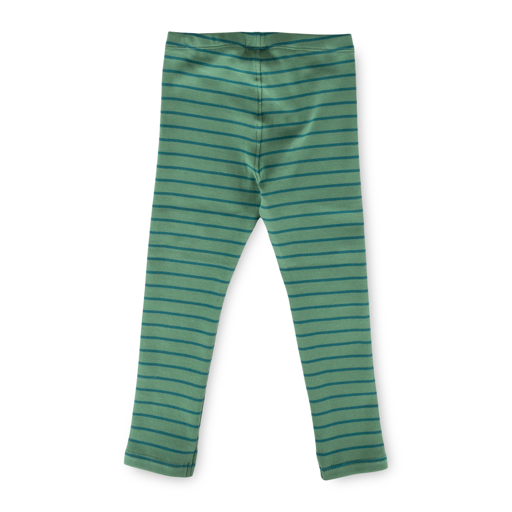Children's rib knit leggings, green striped