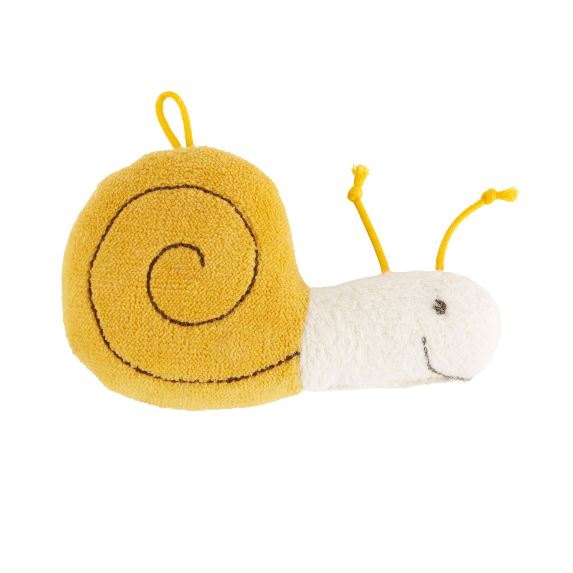 Soft baby grasp toy rattle snail, organic