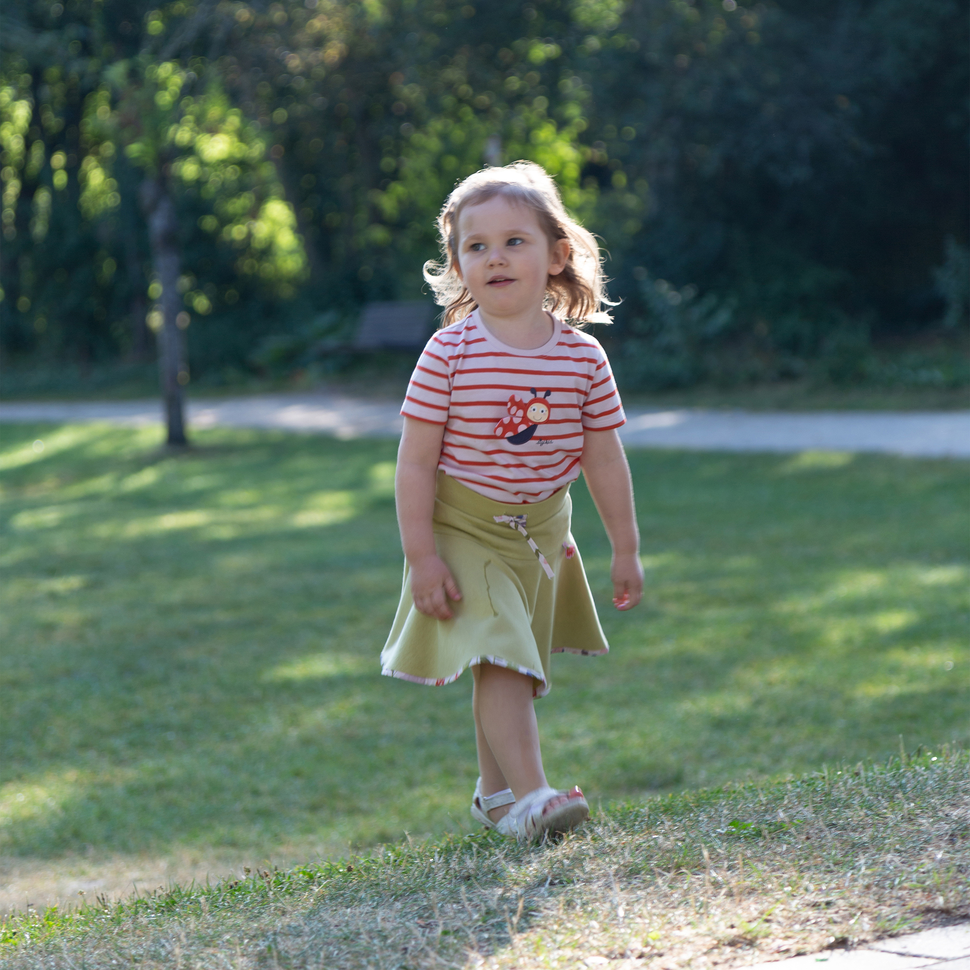 Striped children's T-shirt Happy Ladybug, 3-D-wings