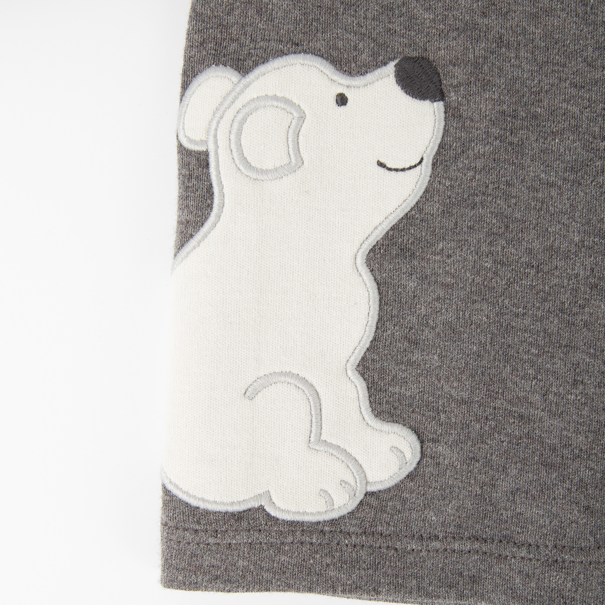 Grey marl baby long sleeve little polar bear