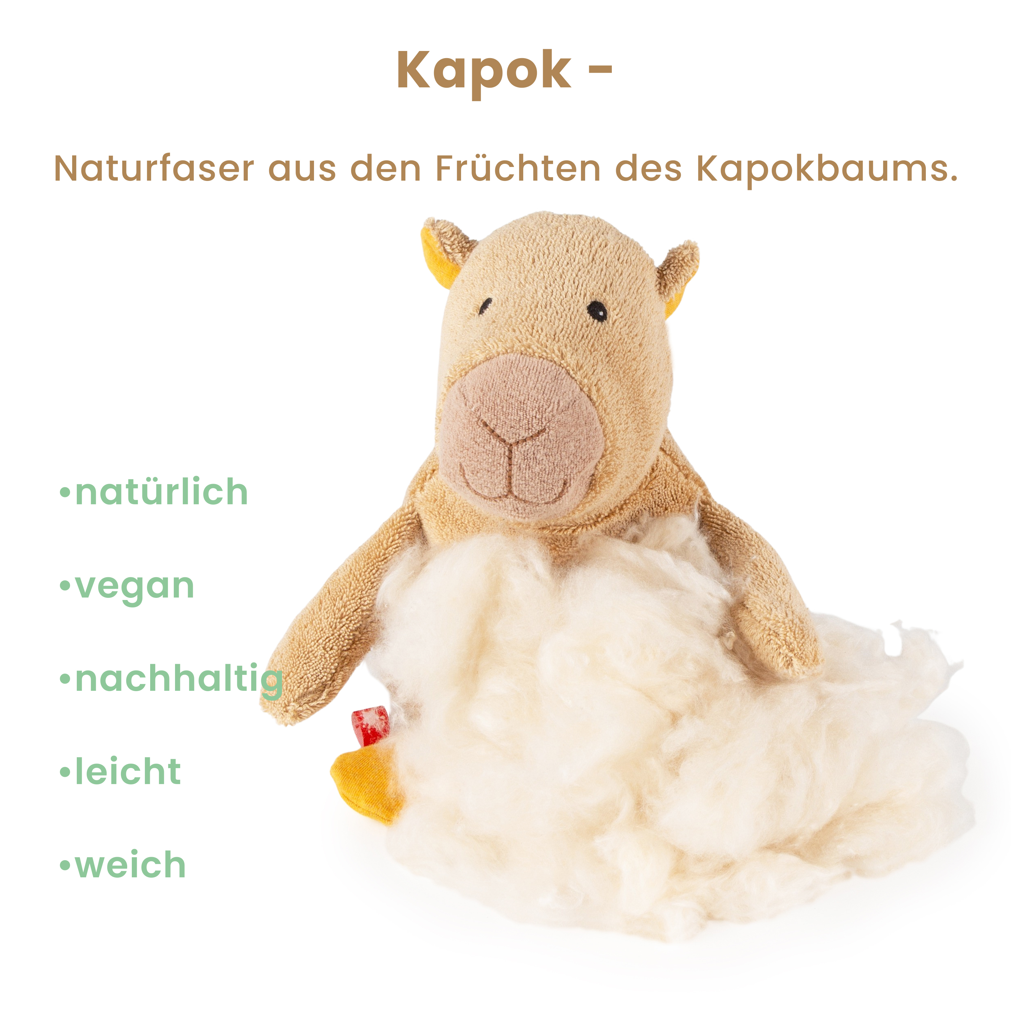 Soft toy capybara, cotton & kapok, Natural Friends