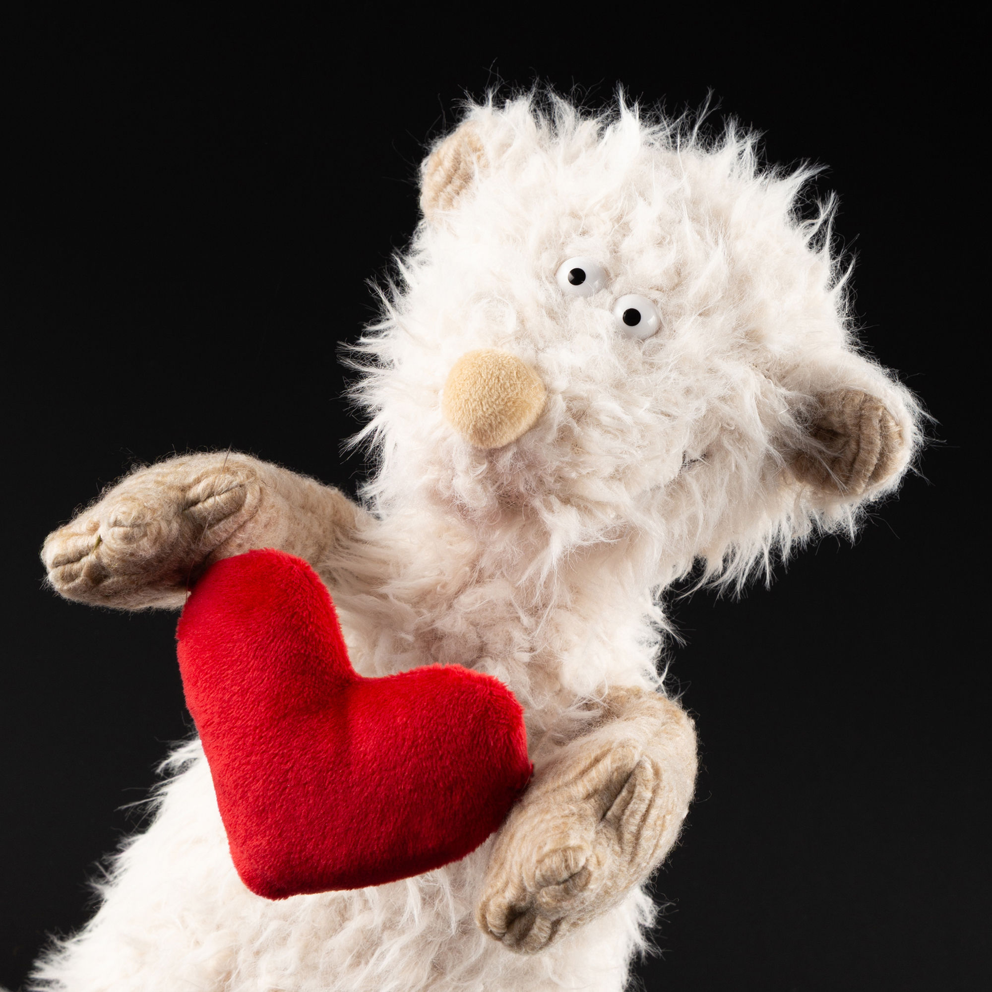 Shaggy plush bear Ach Good!, écru