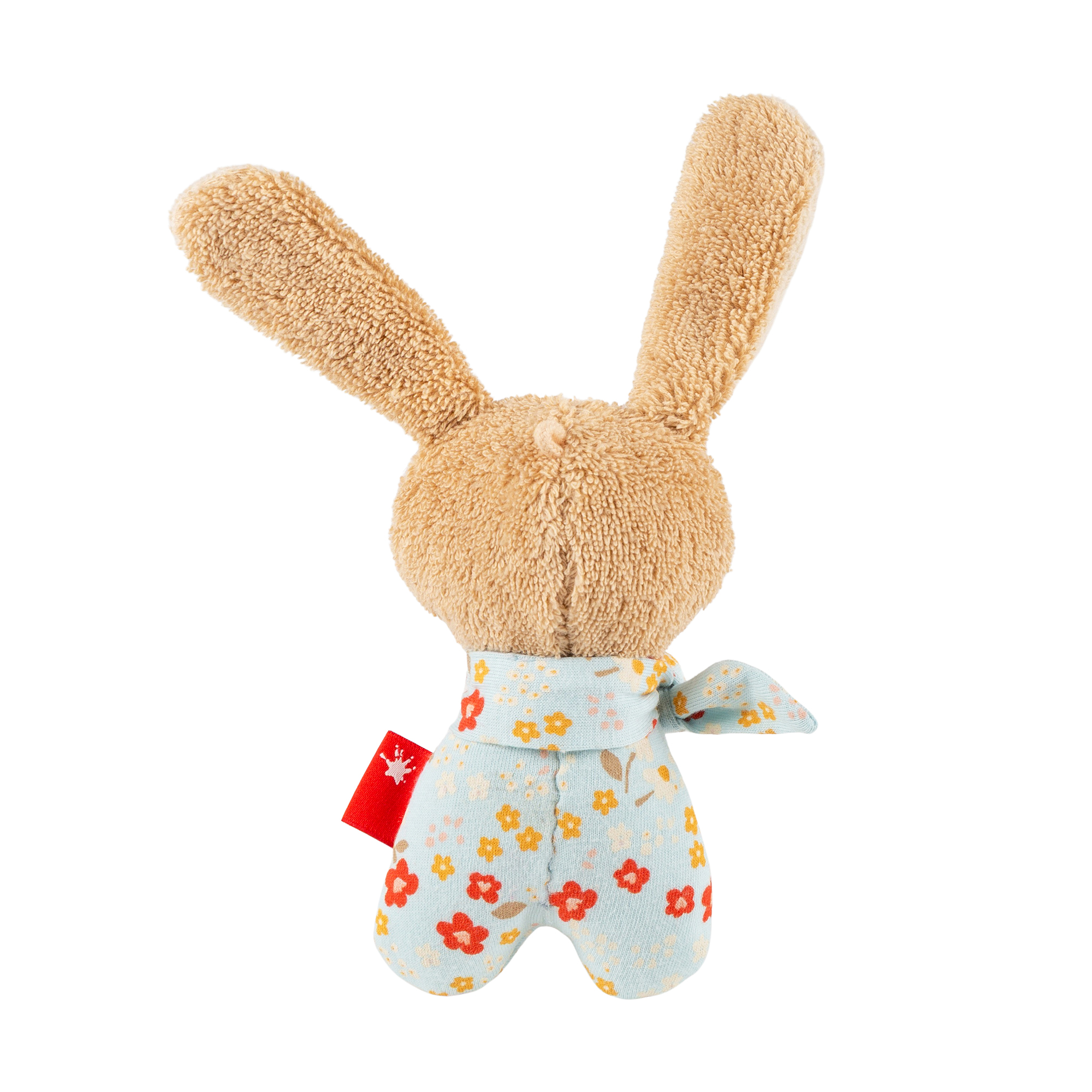 Baby rattle grasp soft toy bunny blue, cotton