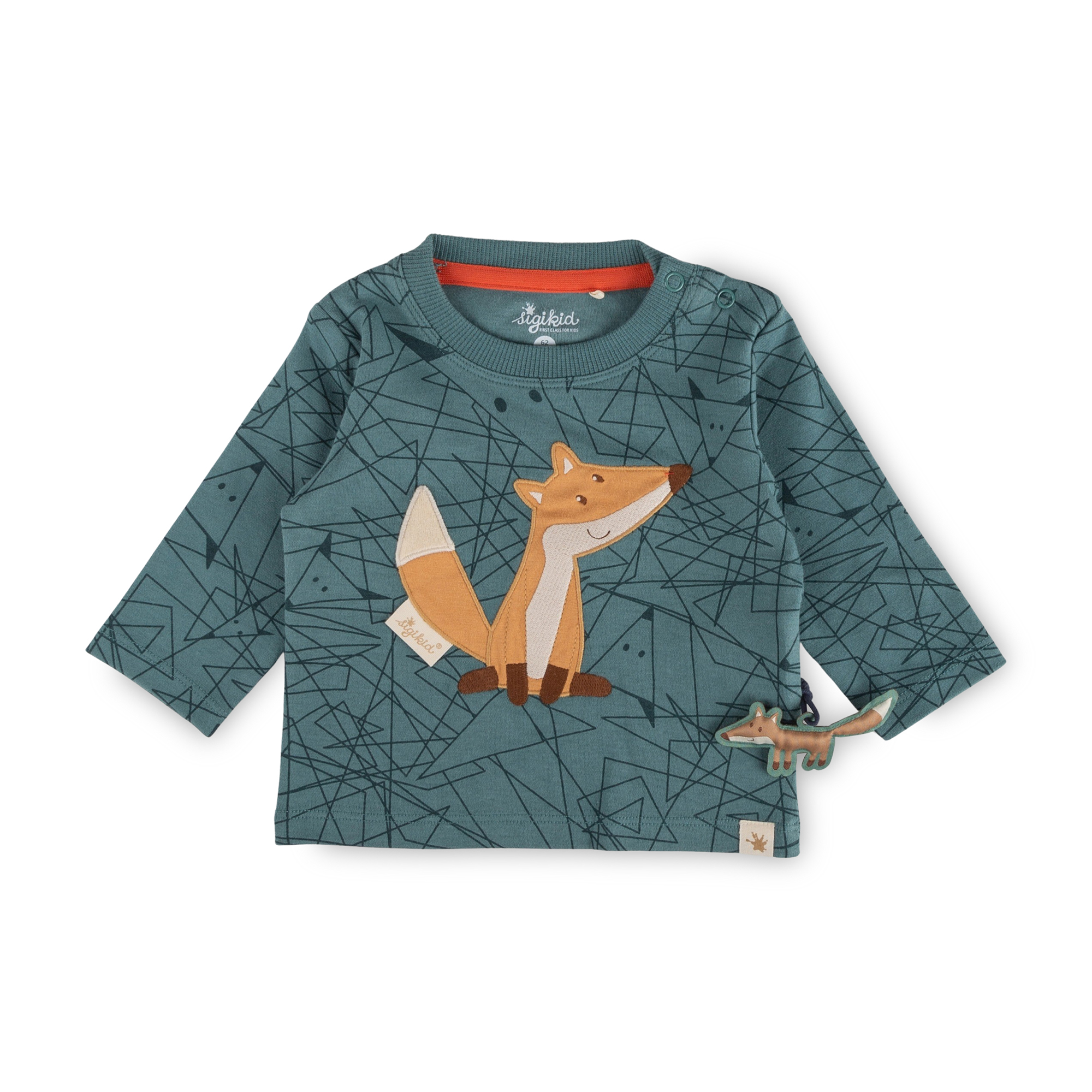 Baby long sleeve Tee Wild Fox, green, printed