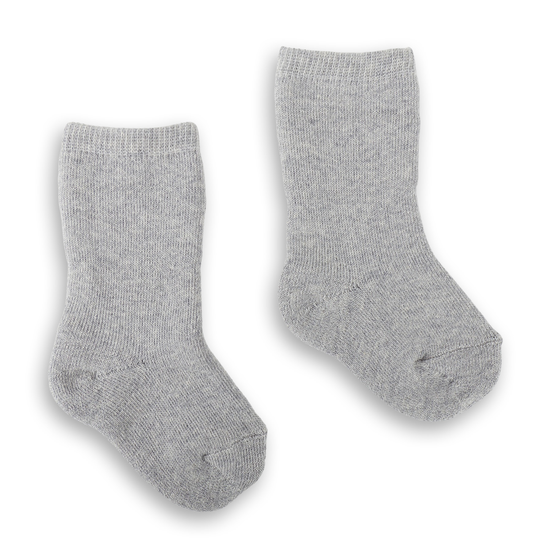 Newborn baby terry knit foldover socks, grey