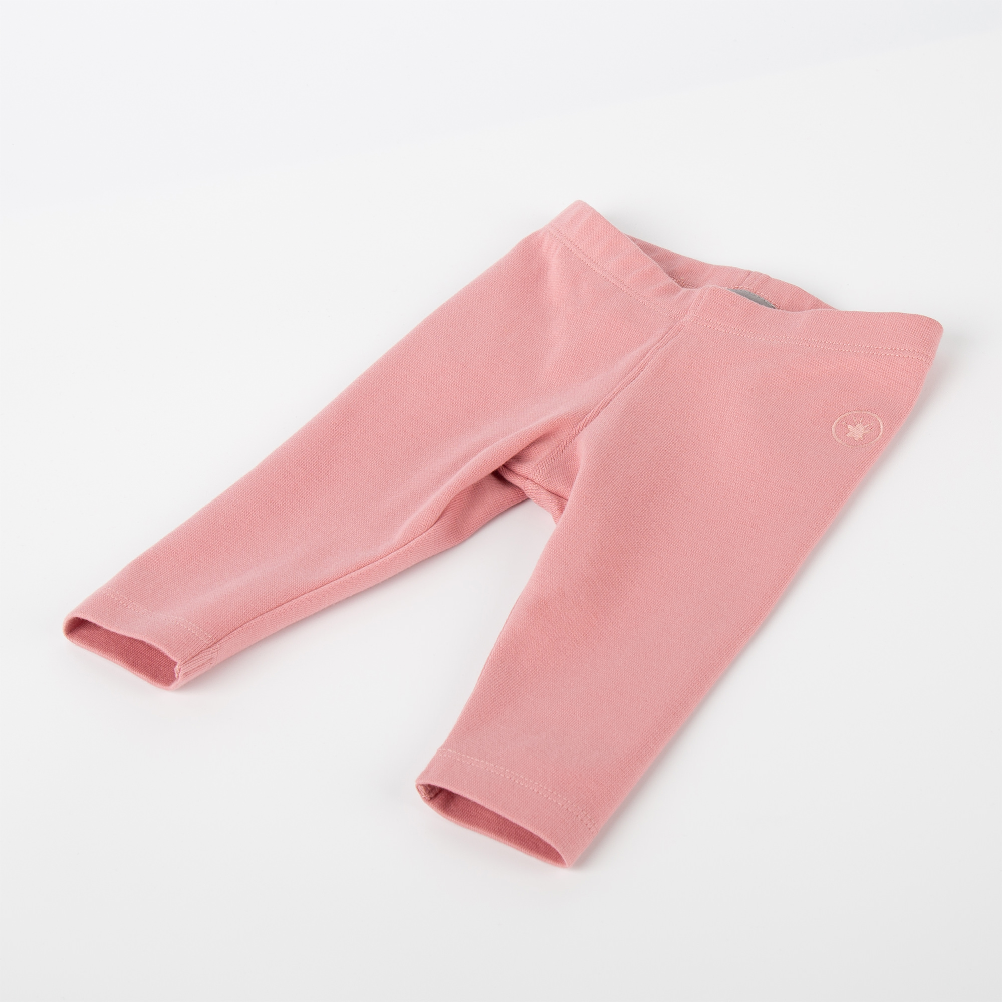 Snug rib knit baby leggings, pink