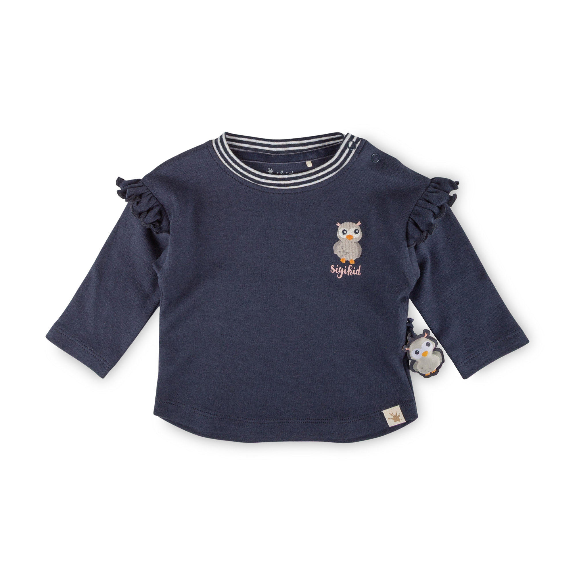 Baby Langarmshirt Eule Curious Owl, dunkelblau
