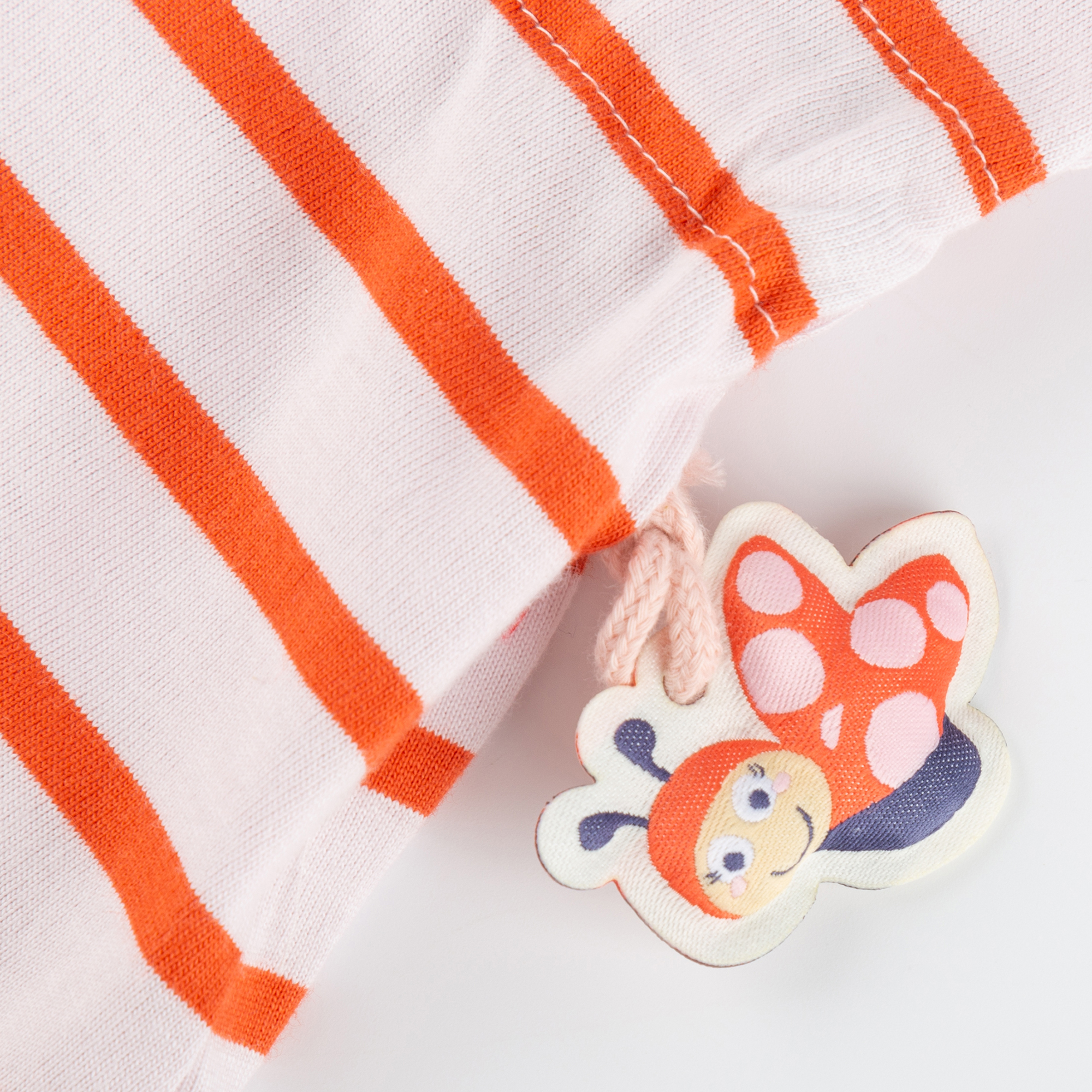 Gestreiftes Kinderkleid Marienkäfer Gestreiftes Kinderkleid Marienkäfer