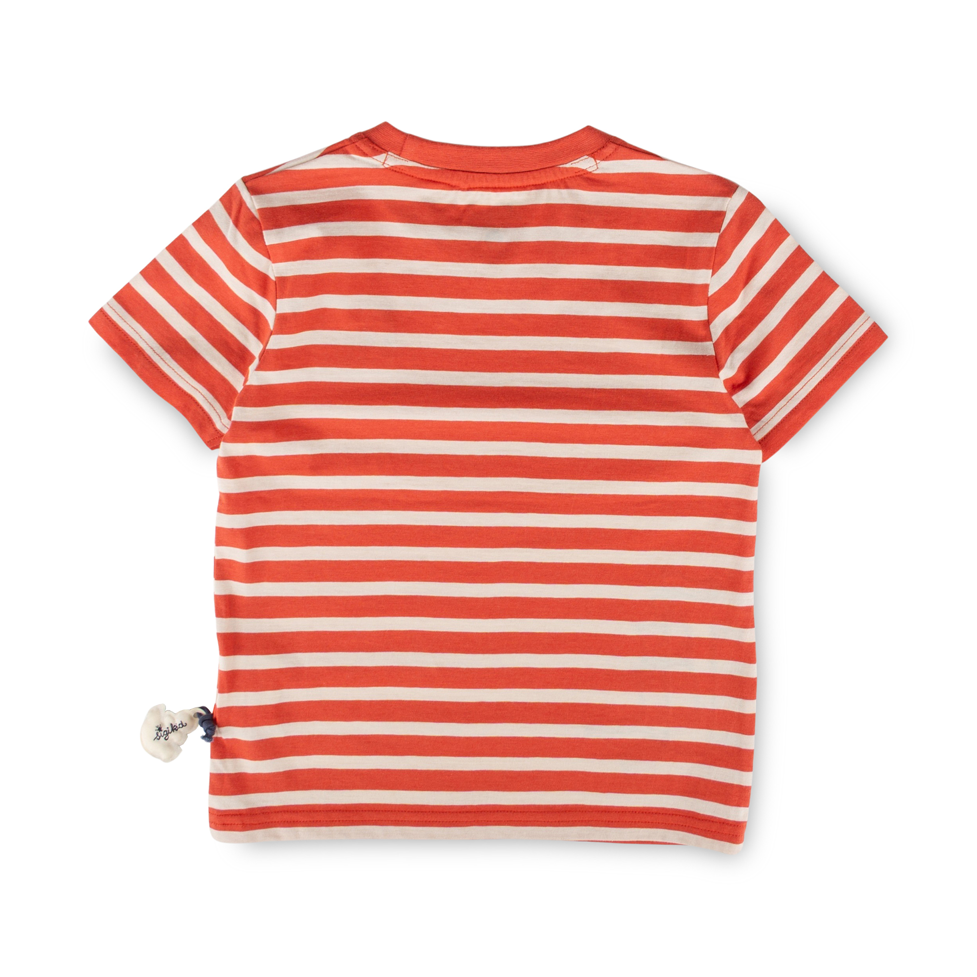 Kinder Ringel T-Shirt Segelschiff, rot-weiß