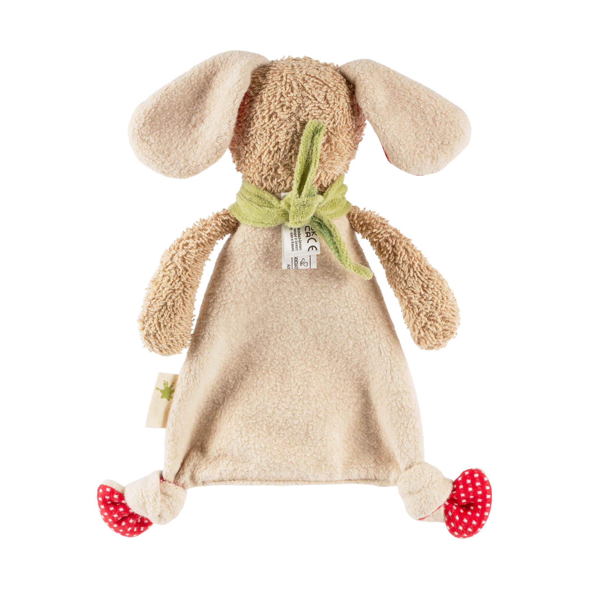 Organic baby comforter blankie dog, Green