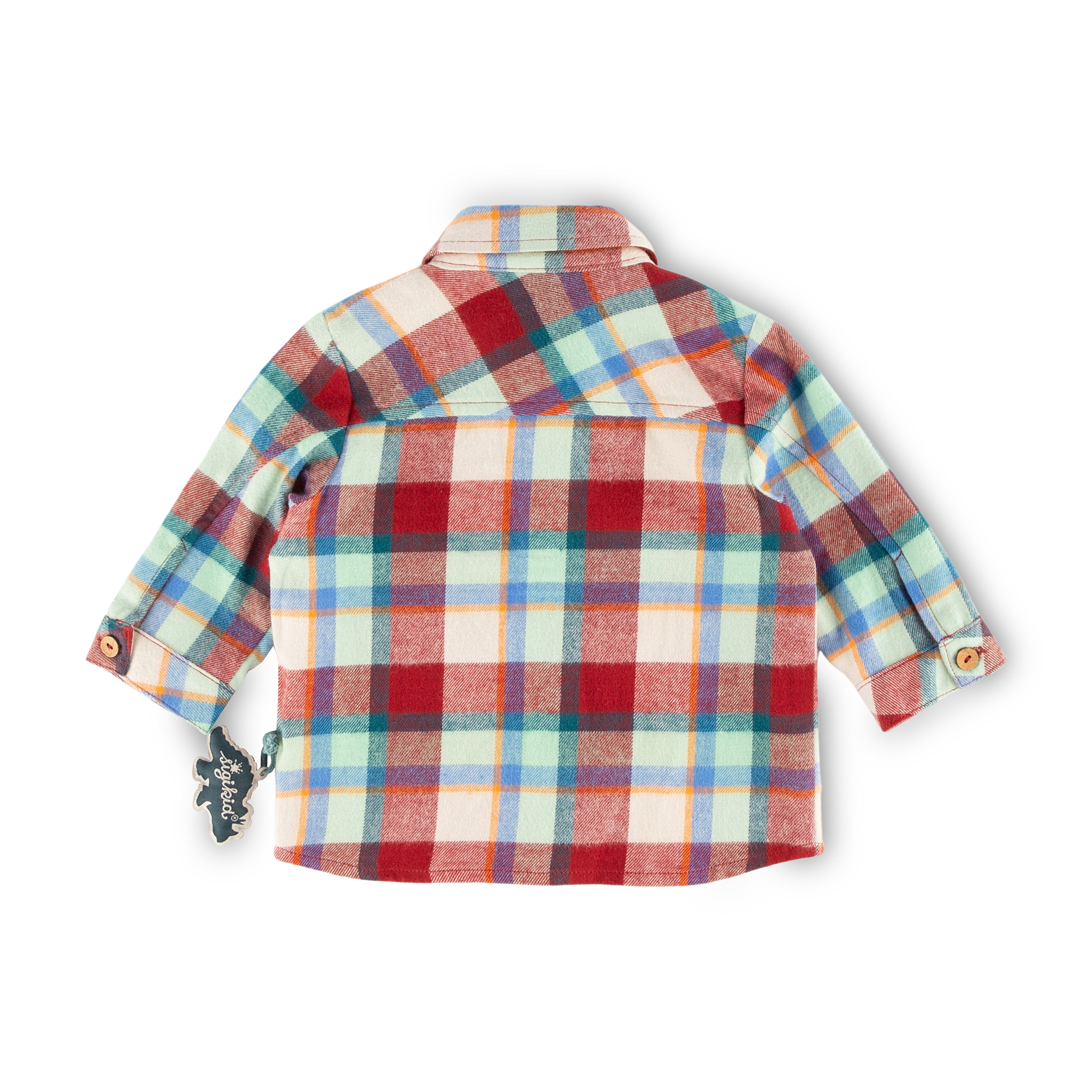 Kariertes Baby Flanellhemd Dino World, Langarm Kariertes Baby Flanellhemd Dino World, Langarm