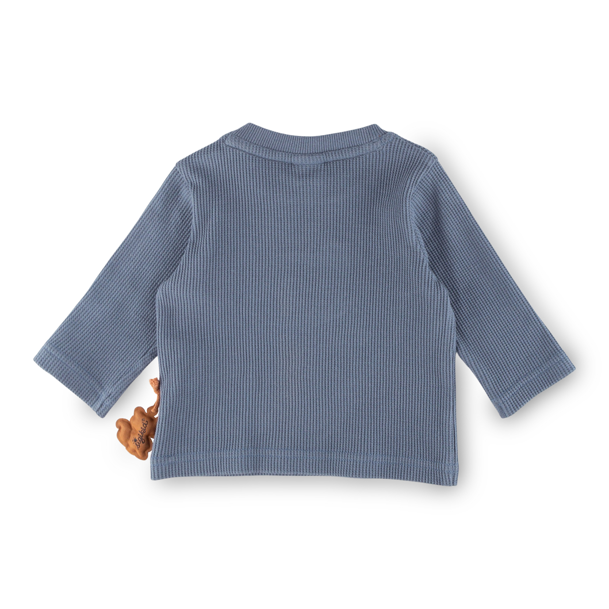 Blue waffle piqué baby long-sleeve Tee