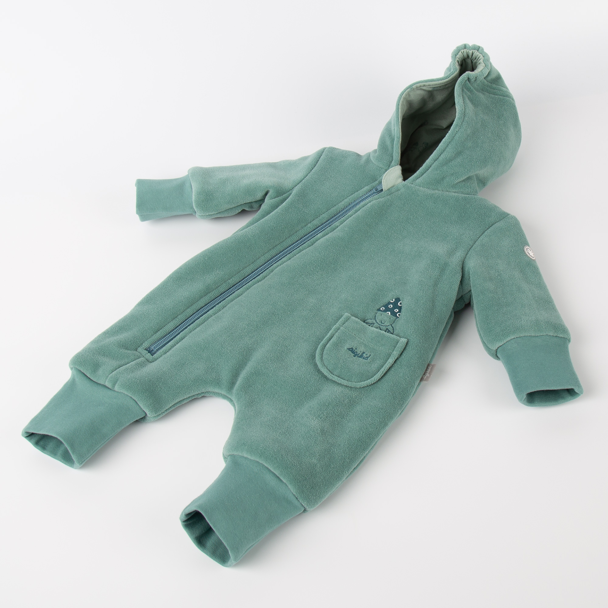 Mint green newborn baby velour overall, lined, interlined Mint green newborn baby velour overall, lined, interlined