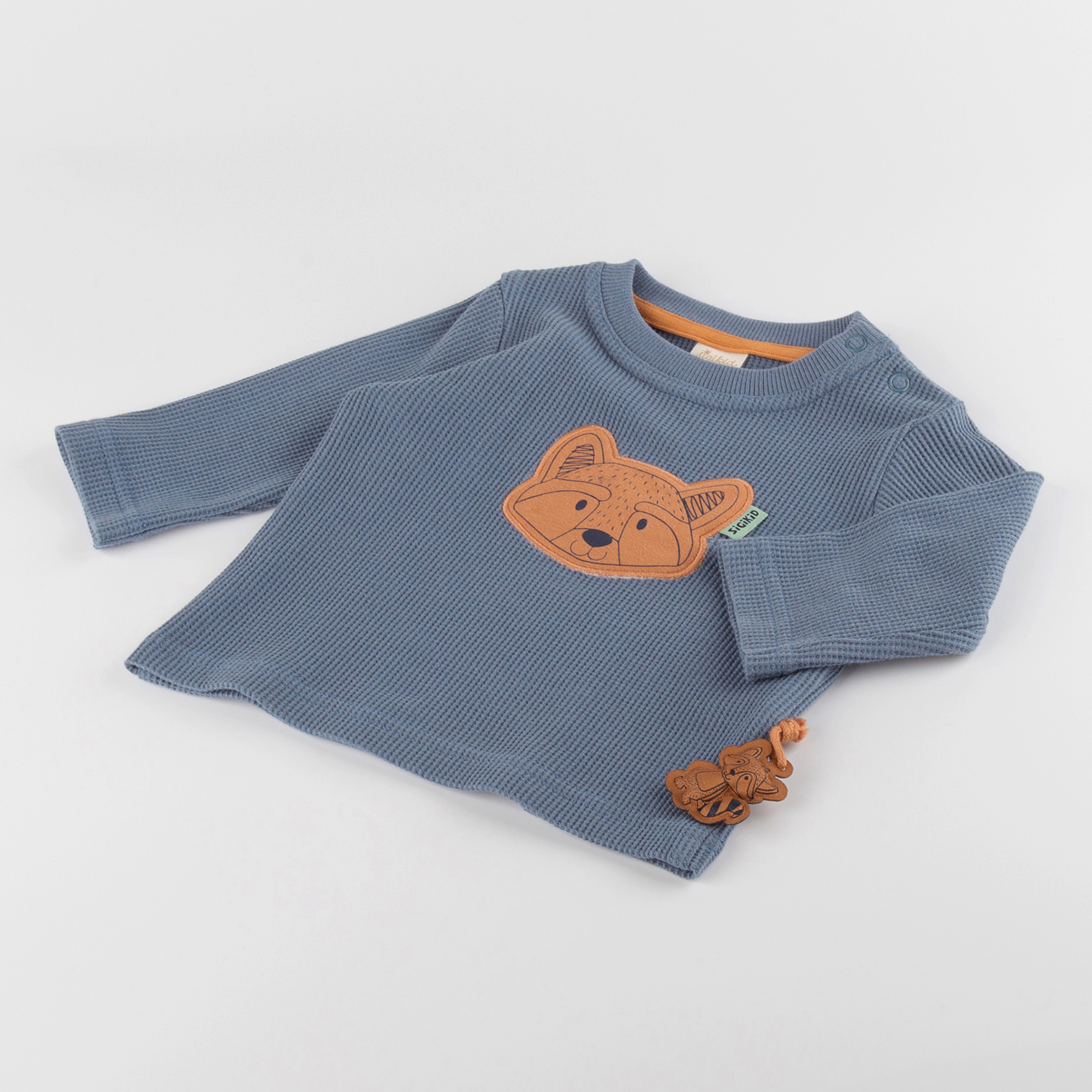 Baby Langarmshirt mit Waschbären Motiv, blau